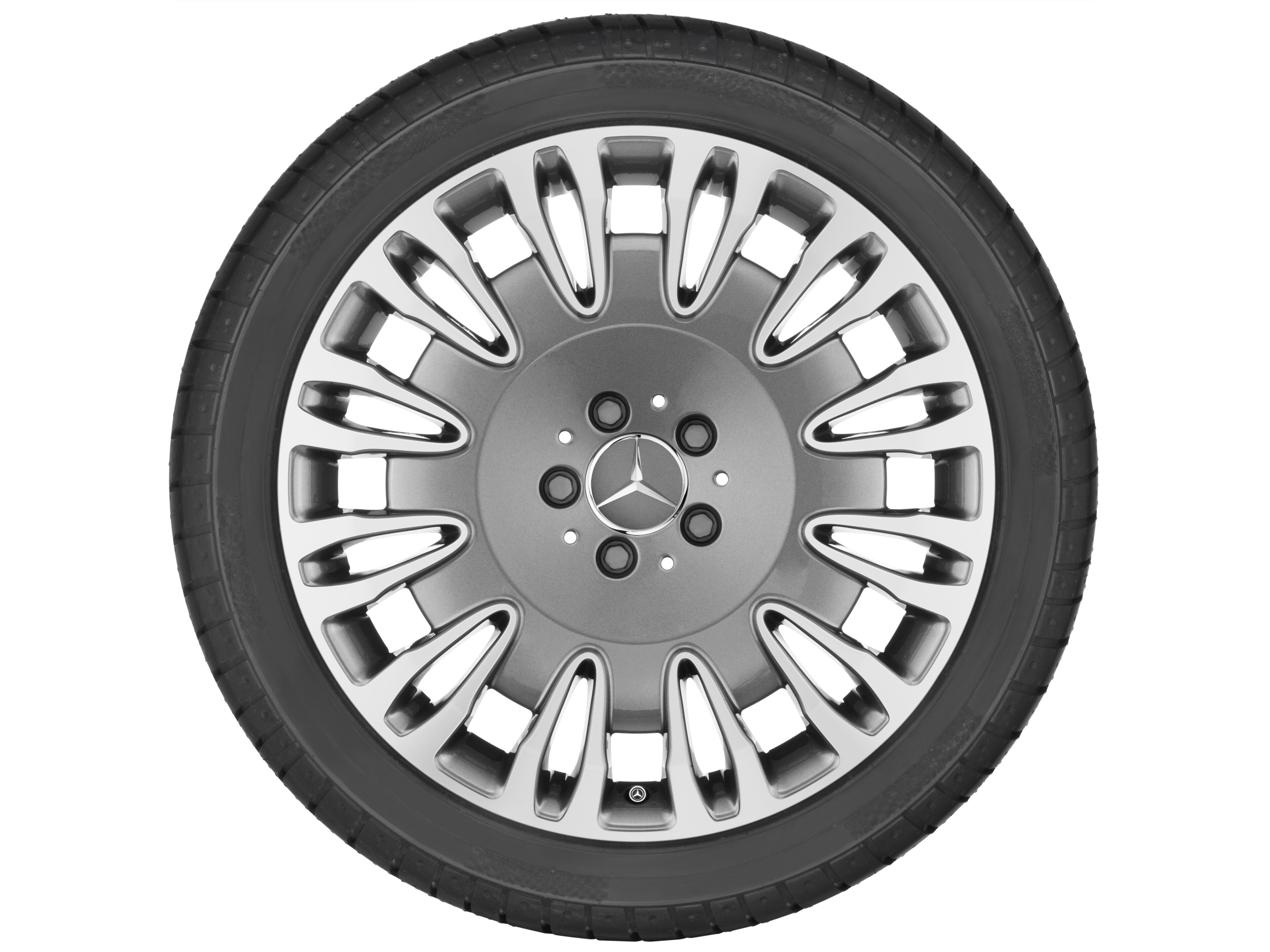 Llanta multirradio, 48,3 cm (19 pulgadas) - 8,5 J x 19 ET 36, gris Himalaya, pulido a alto brillo