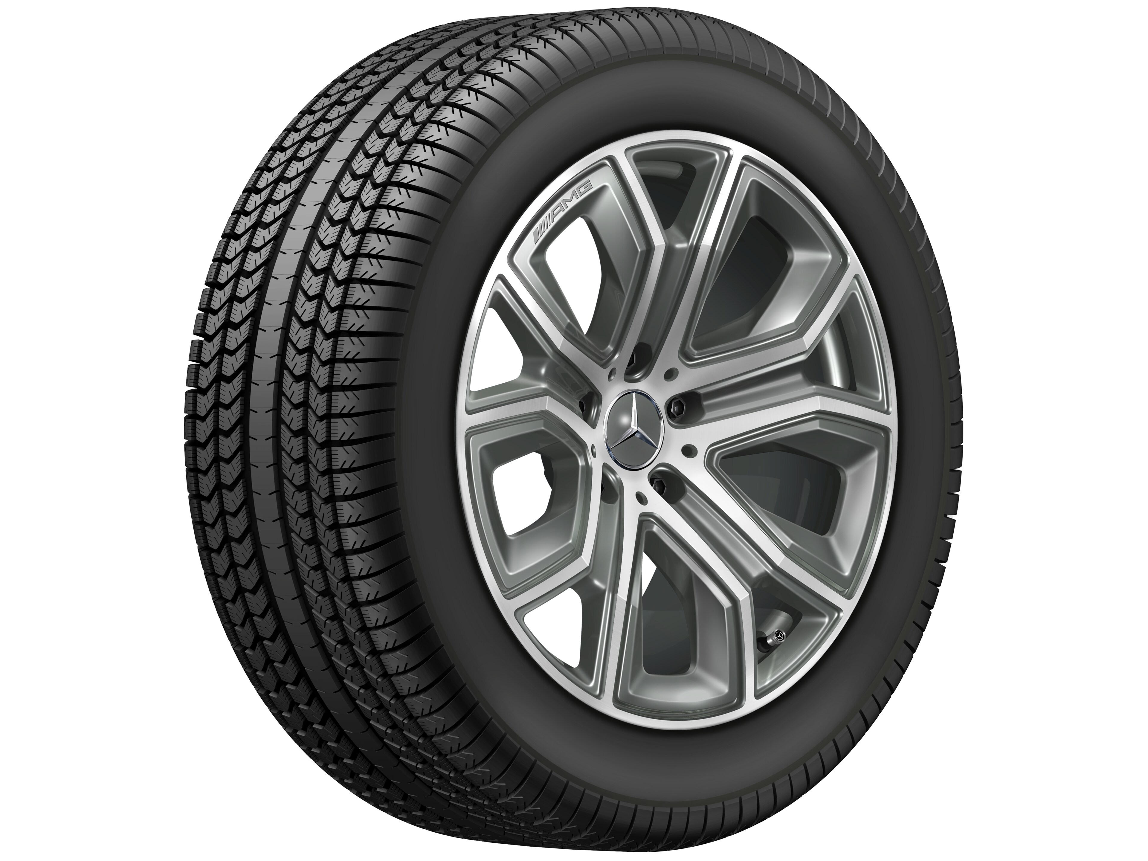 Llanta de 5 radios dobles AMG, 50,8 cm (20 pulgadas) - 9,5 J x 20 ET 35,1, gris tántalo, pintado