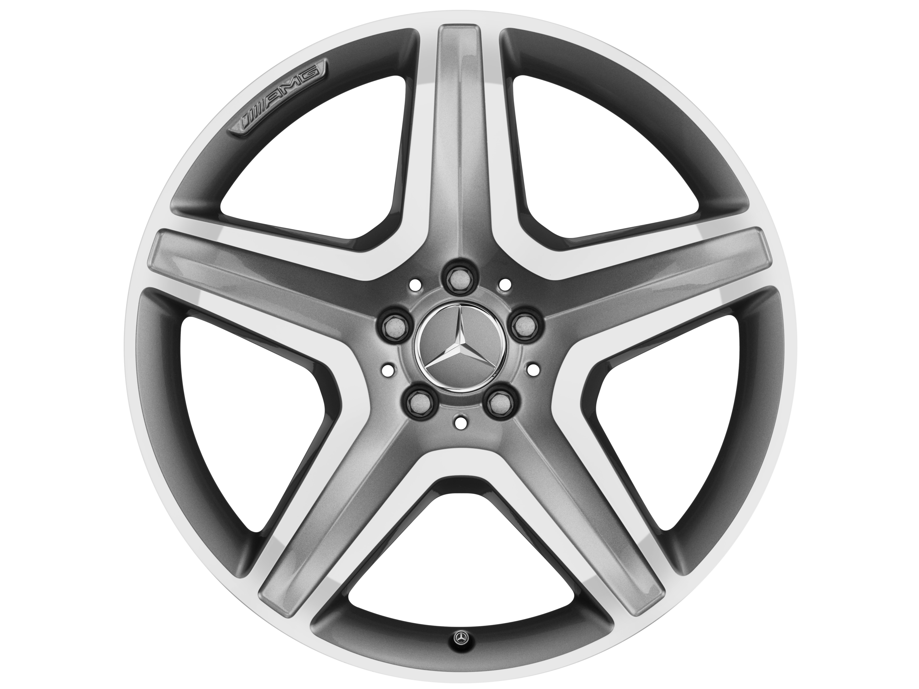 Llanta AMG de 5 radios, 50,8 cm (20 pulgadas) - 9 J x 20 ET 57, gris titanio, pulido a alto brillo