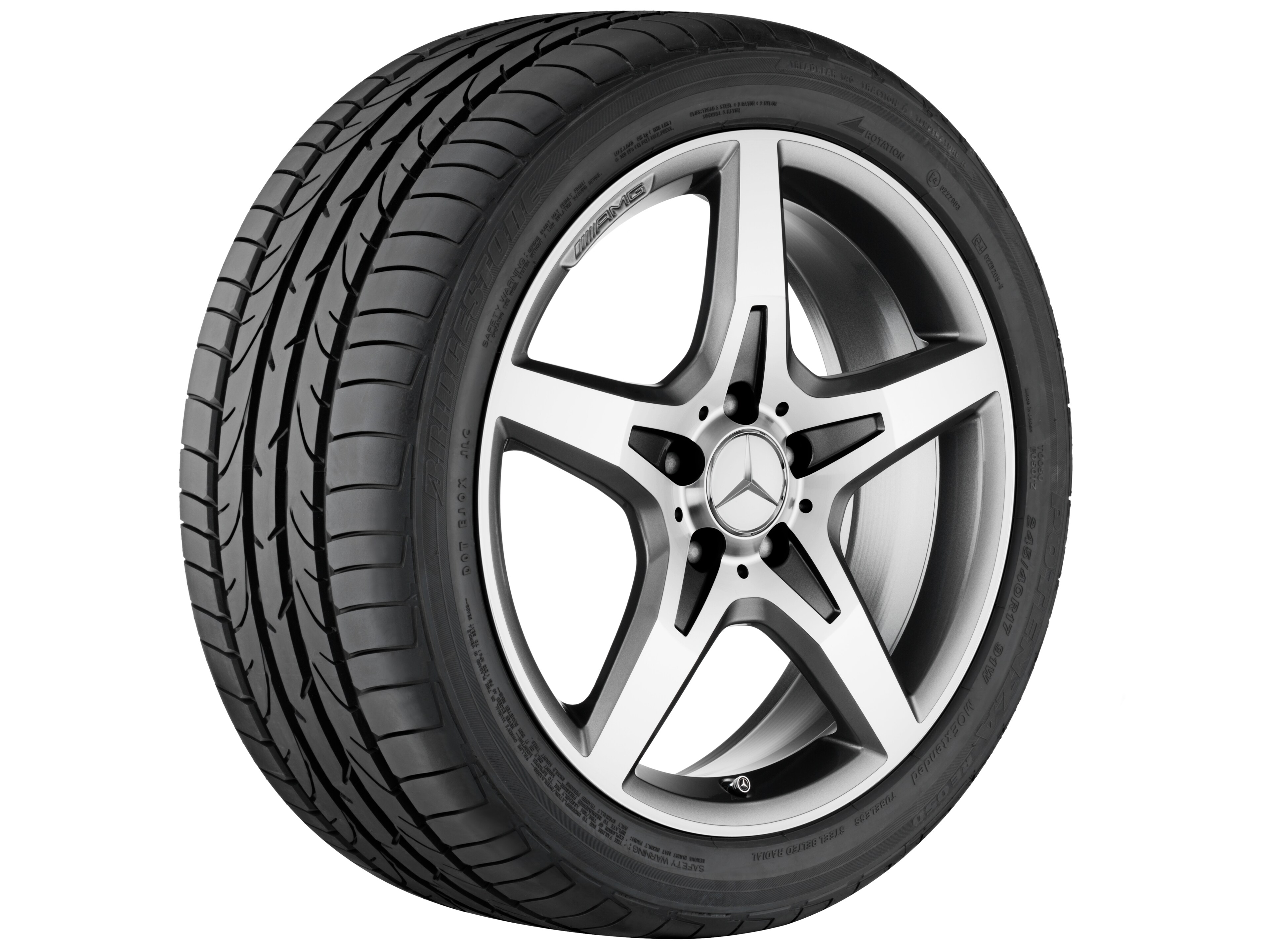 Llanta AMG de 5 radios, 45,7 cm (18 pulgadas) - 7,5 J x 18 ET 42, gris titanio, pulido a alto brillo