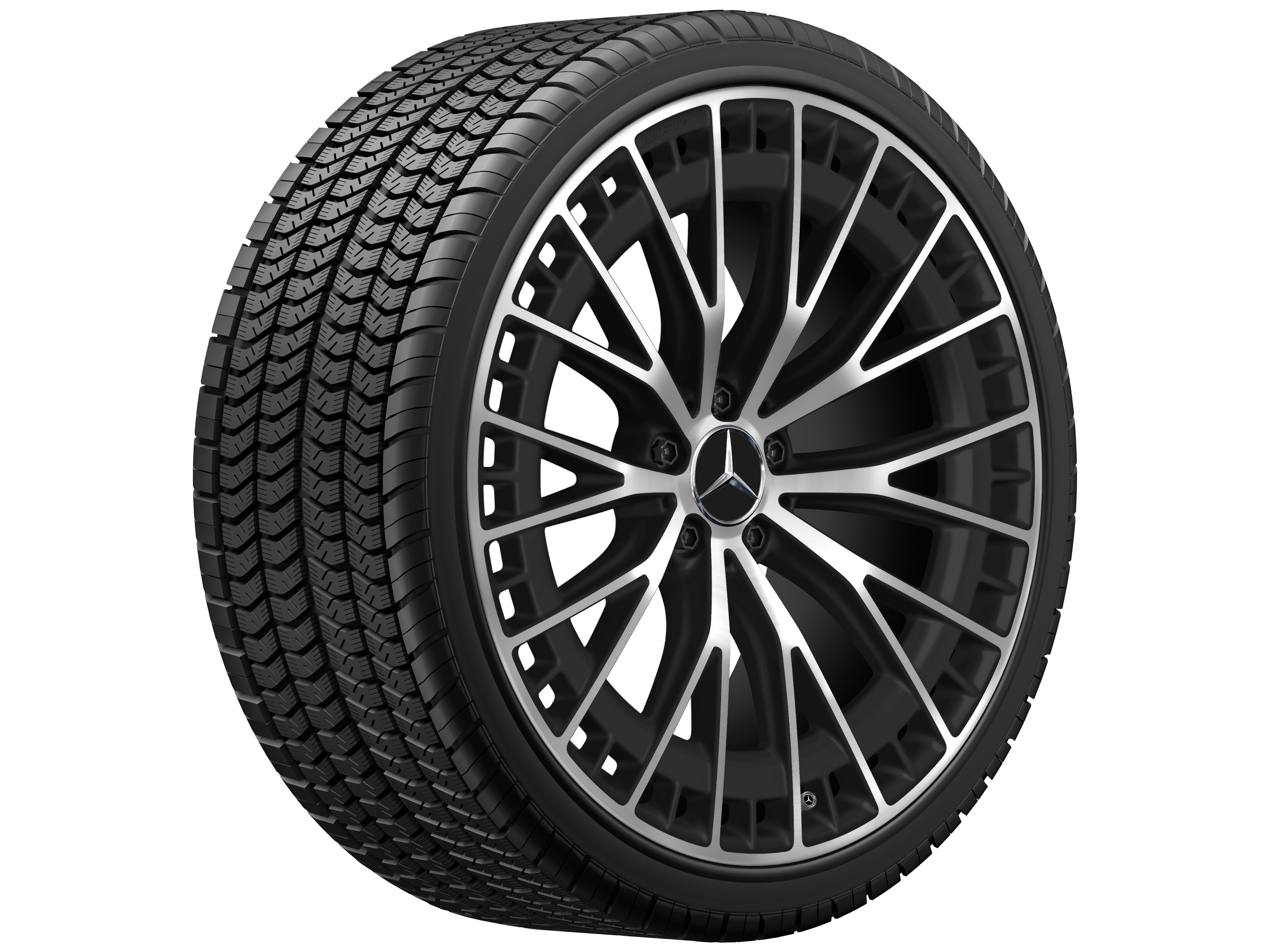 Llanta multirradio AMG, 53,3 cm (21 pulgadas) - 9,5 J x 21 ET 52, negro mate, pulido a alto brillo