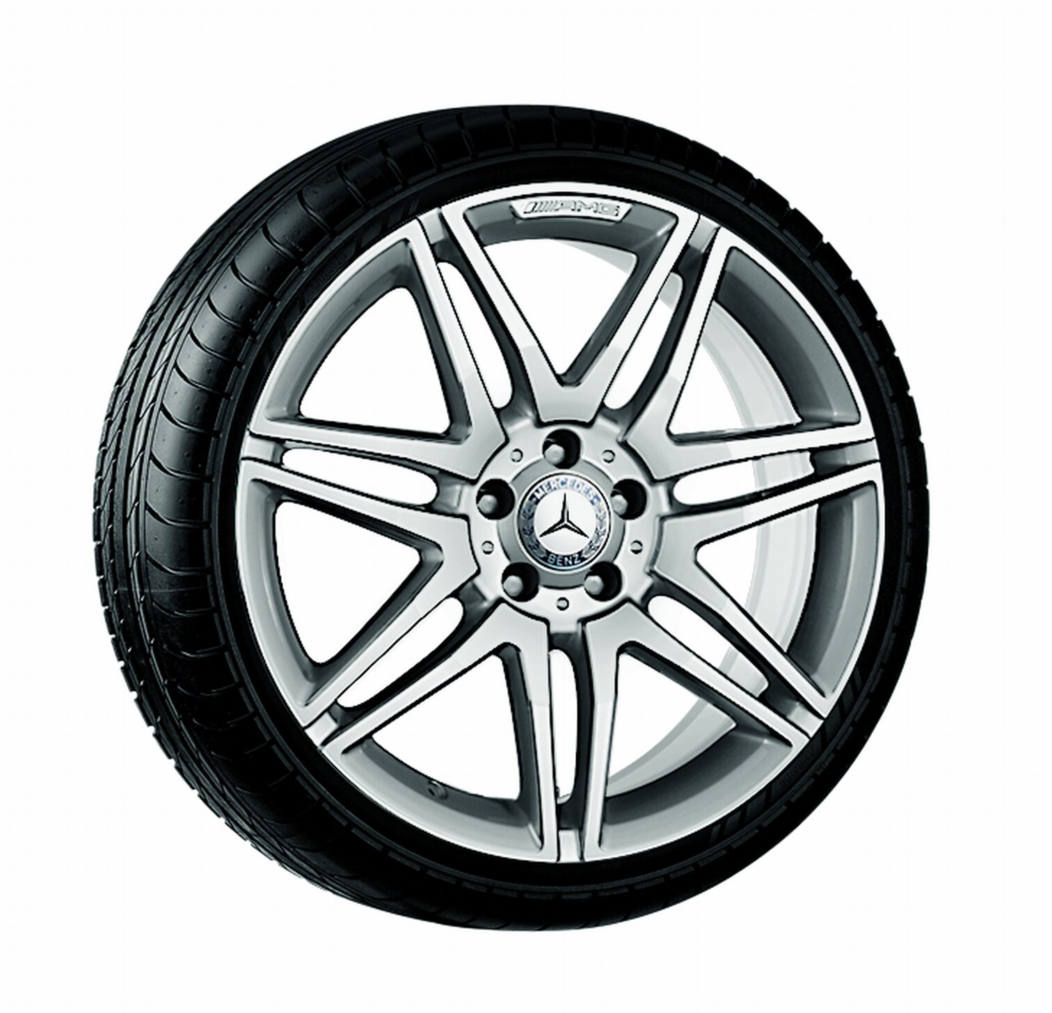 Llanta AMG de 7 radios dobles, 48,3 cm (19 pulgadas) - 8,5 J x 19 ET 44, plata, pulido a alto brillo