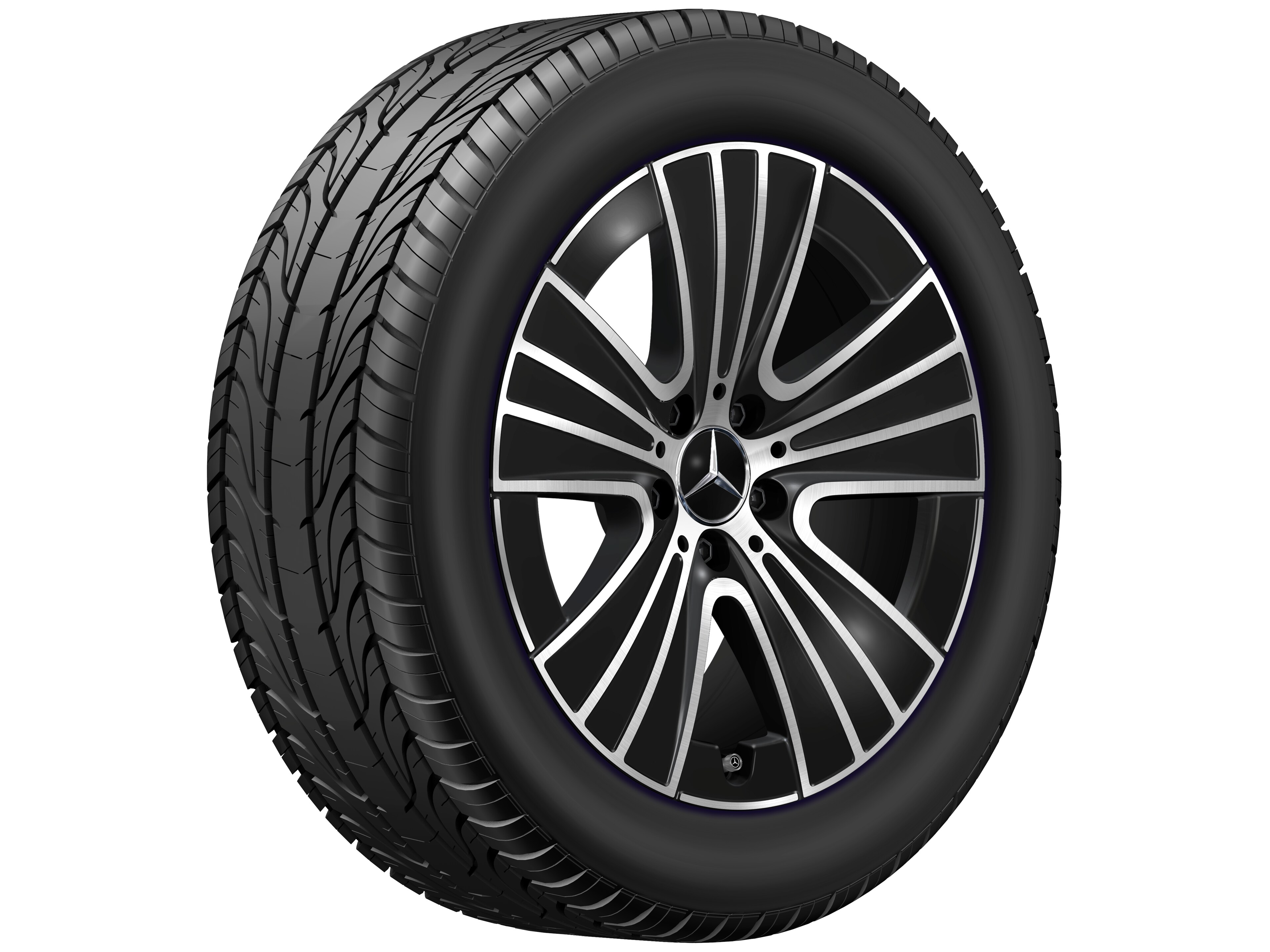 Llanta de 5 radios triples, 45,7 cm (18 pulgadas) - 8 J x 18 ET 32,5, negro, pulido a alto brillo