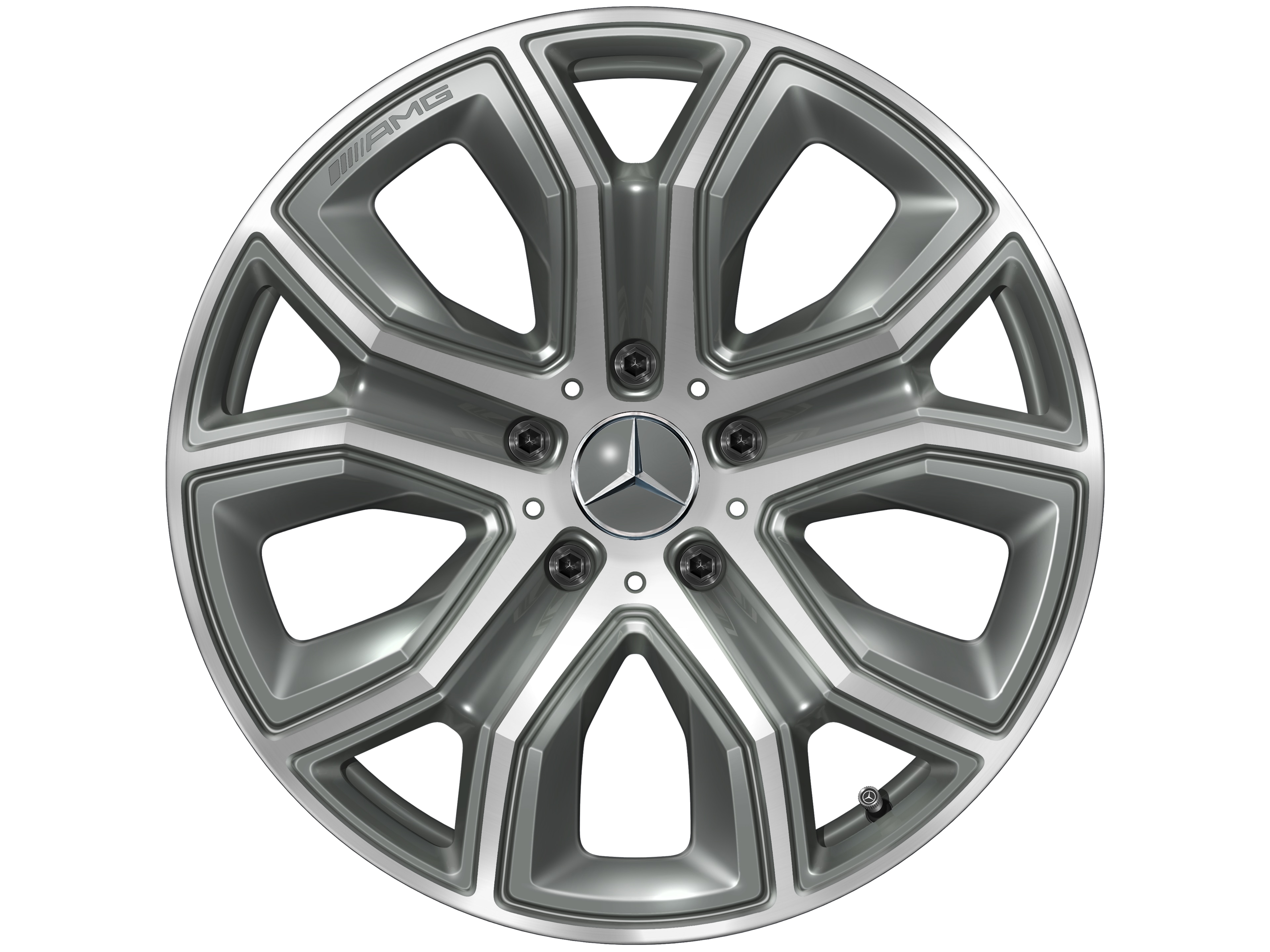 Llanta de 5 radios dobles AMG, 50,8 cm (20 pulgadas) - 9,5 J x 20 ET 35,1, gris tántalo, pintado