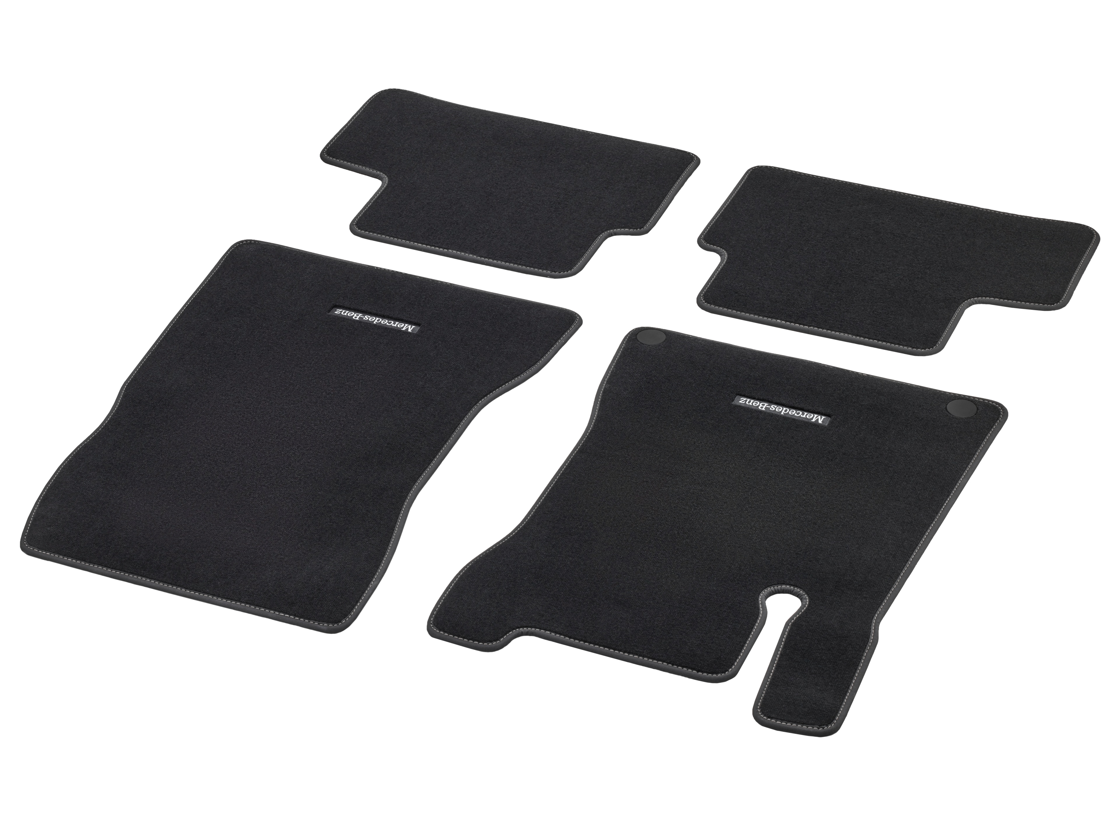 Alfombrillas CLASSIC, Kit, 4 piezas, Costura de adorno gris alpaca - Dirección a la izquierda, negro
