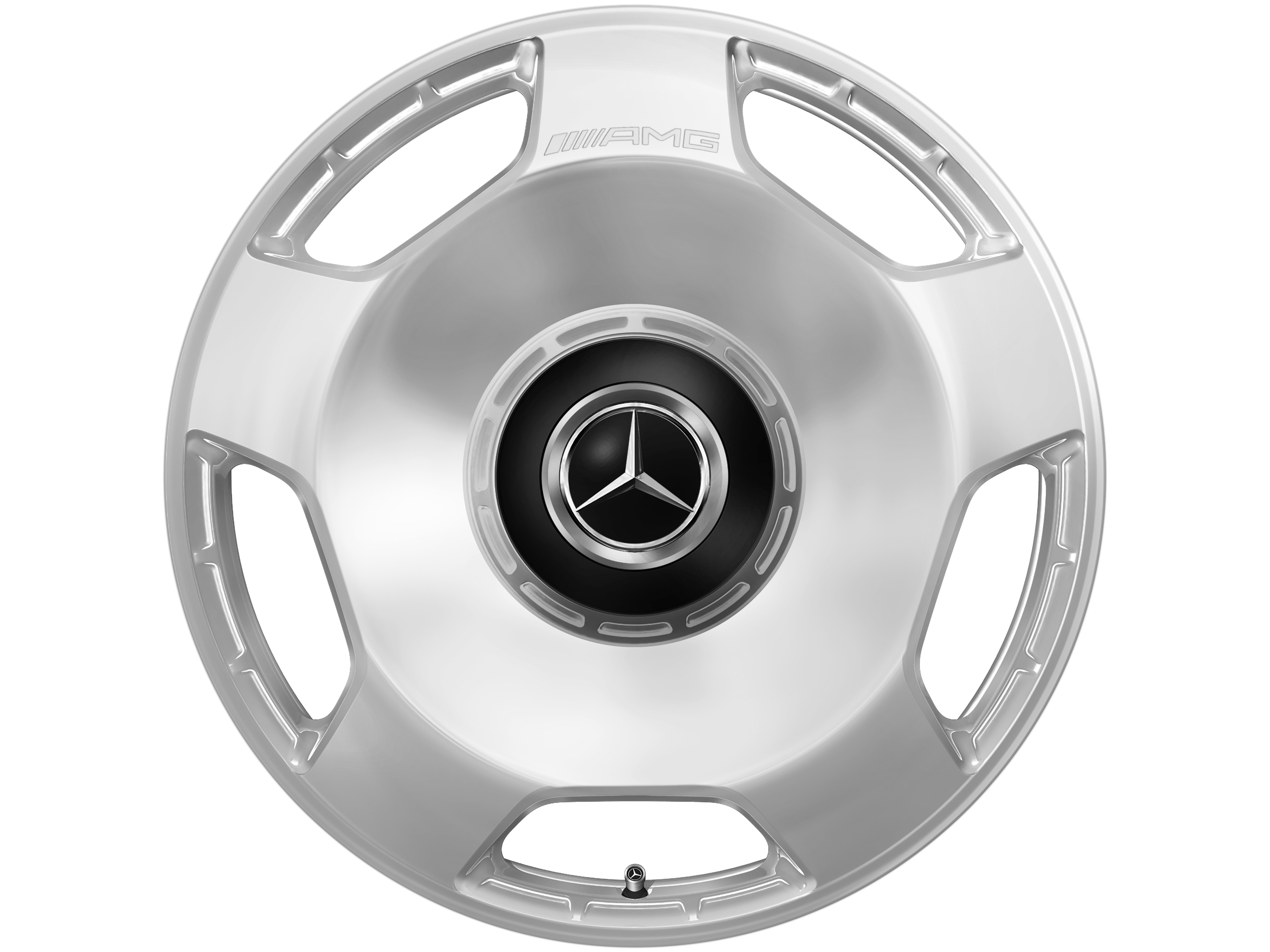 Llanta forjada AMG en diseño de 5 orificios, 53,3 cm (21 pulgadas) - 10 J x 21 ET 30, plata, pulido a alto brillo