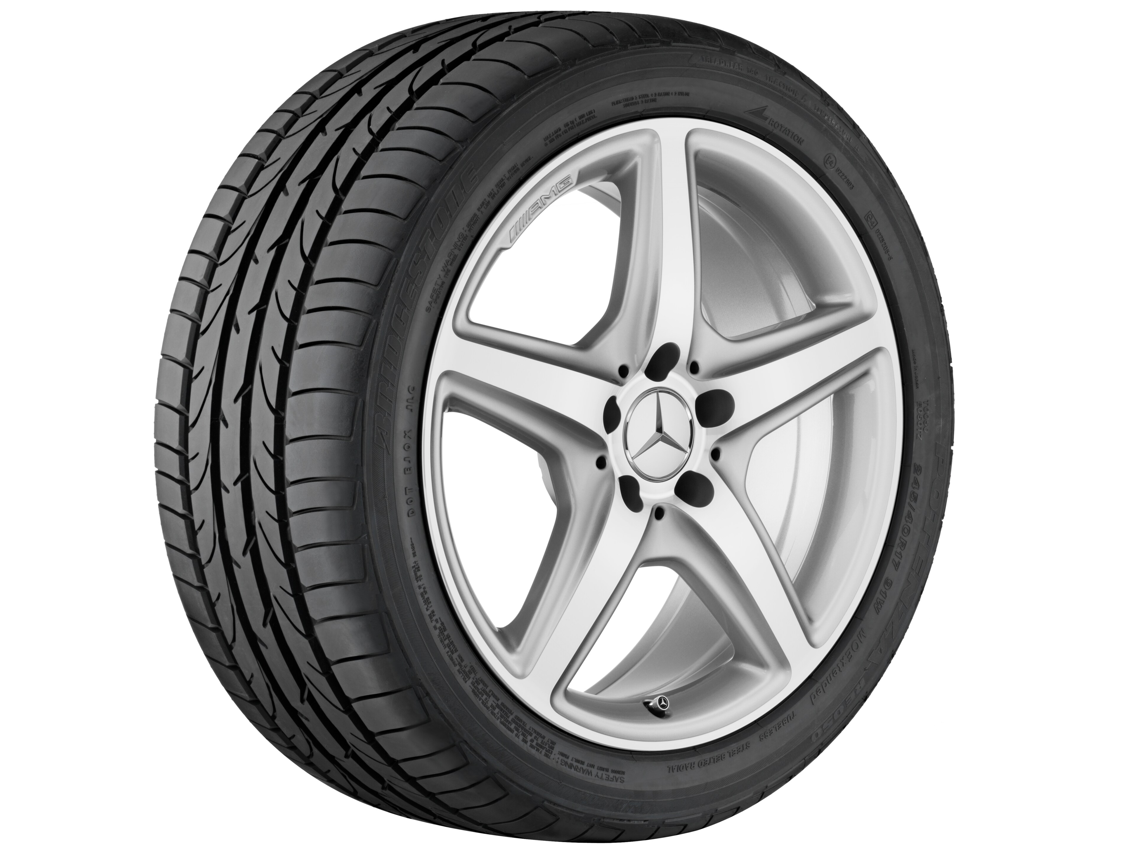 Llanta AMG de 5 radios, 45,7 cm (18 pulgadas) - 8,5 J x 18 ET 34,5, plata titanio