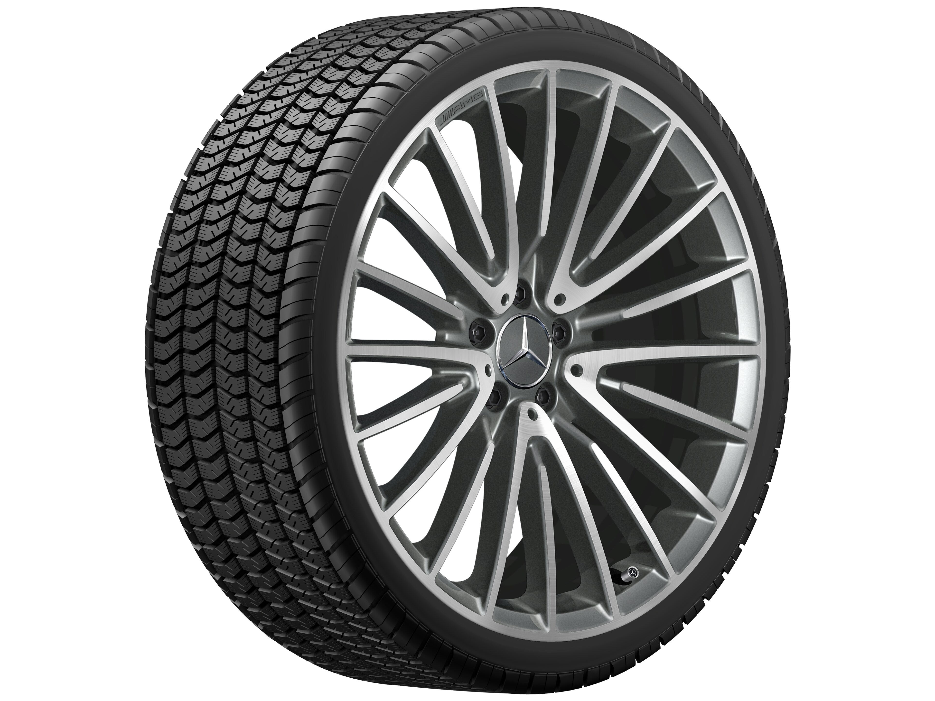 Llanta multirradio AMG, 53,3 cm (21 pulgadas) - 9 J x 21 ET 34, gris titanio, pulido a alto brillo
