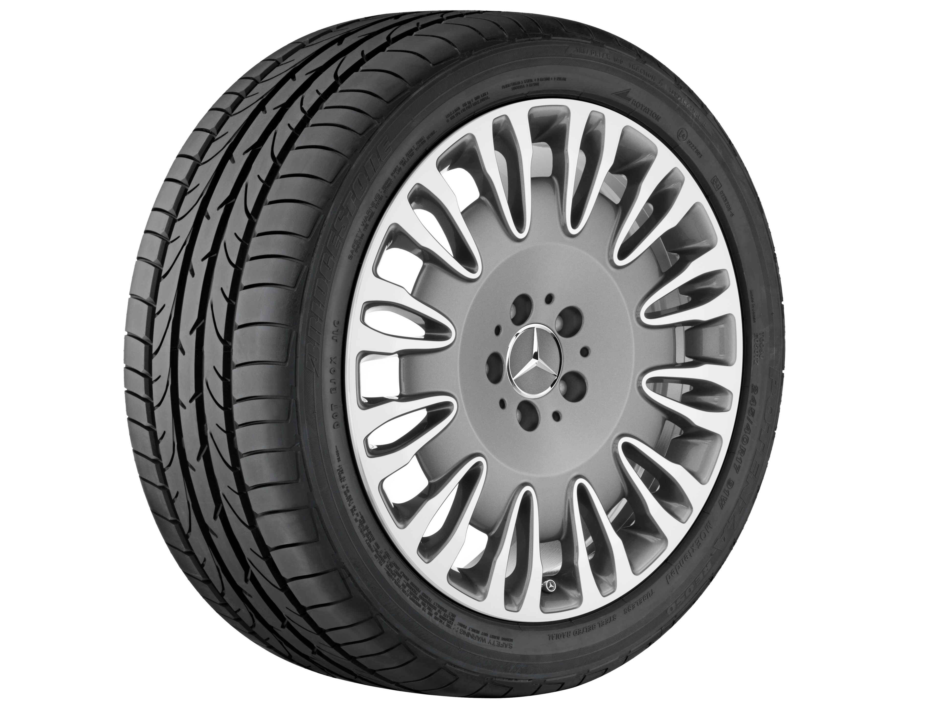Llanta multirradio, 48,3 cm (19 pulgadas) - 8,5 J x 19 ET 36, gris Himalaya, pulido a alto brillo