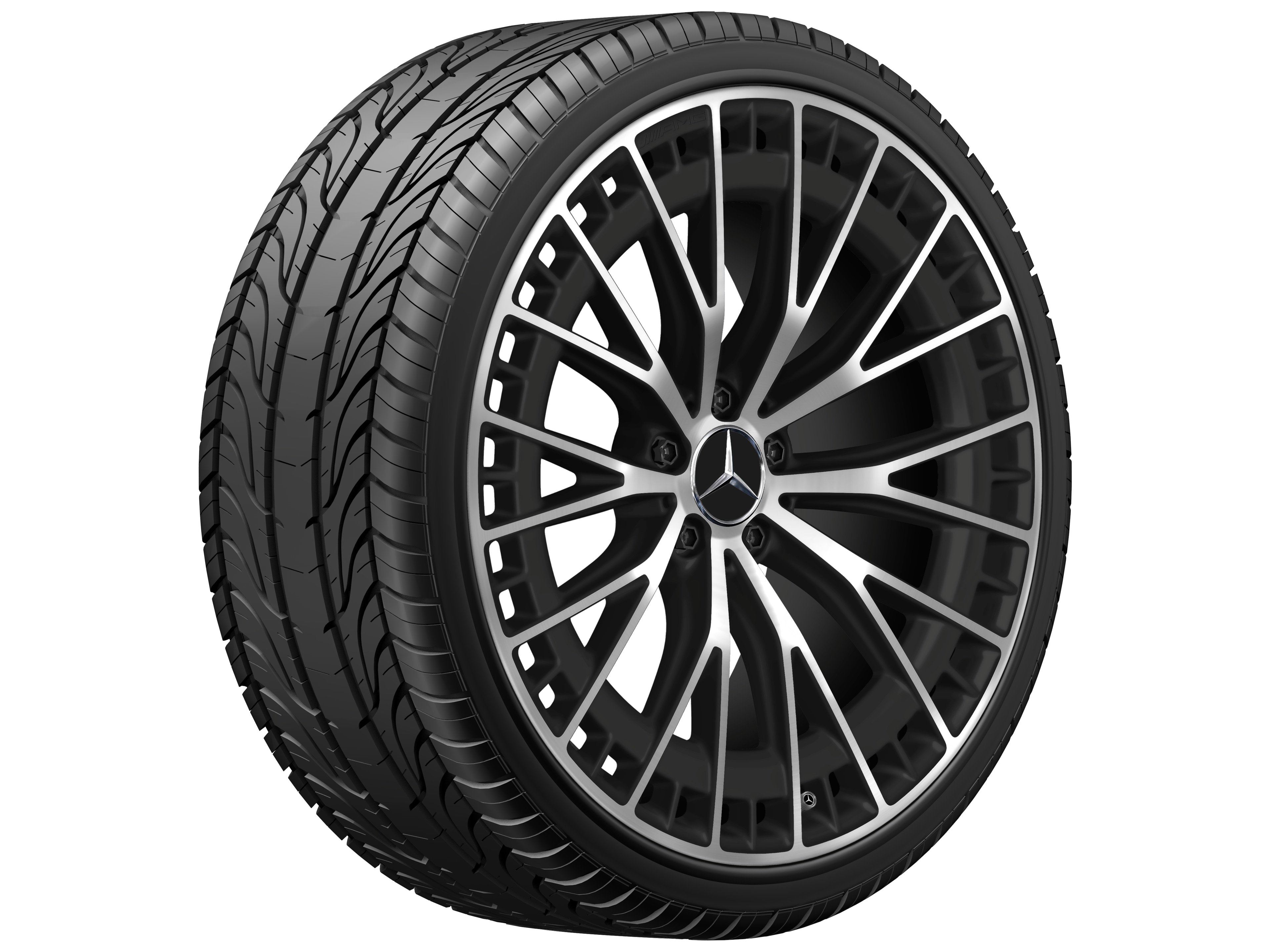 Llanta multirradio AMG, 53,3 cm (21 pulgadas) - 9,5 J x 21 ET 52, negro mate, pulido a alto brillo