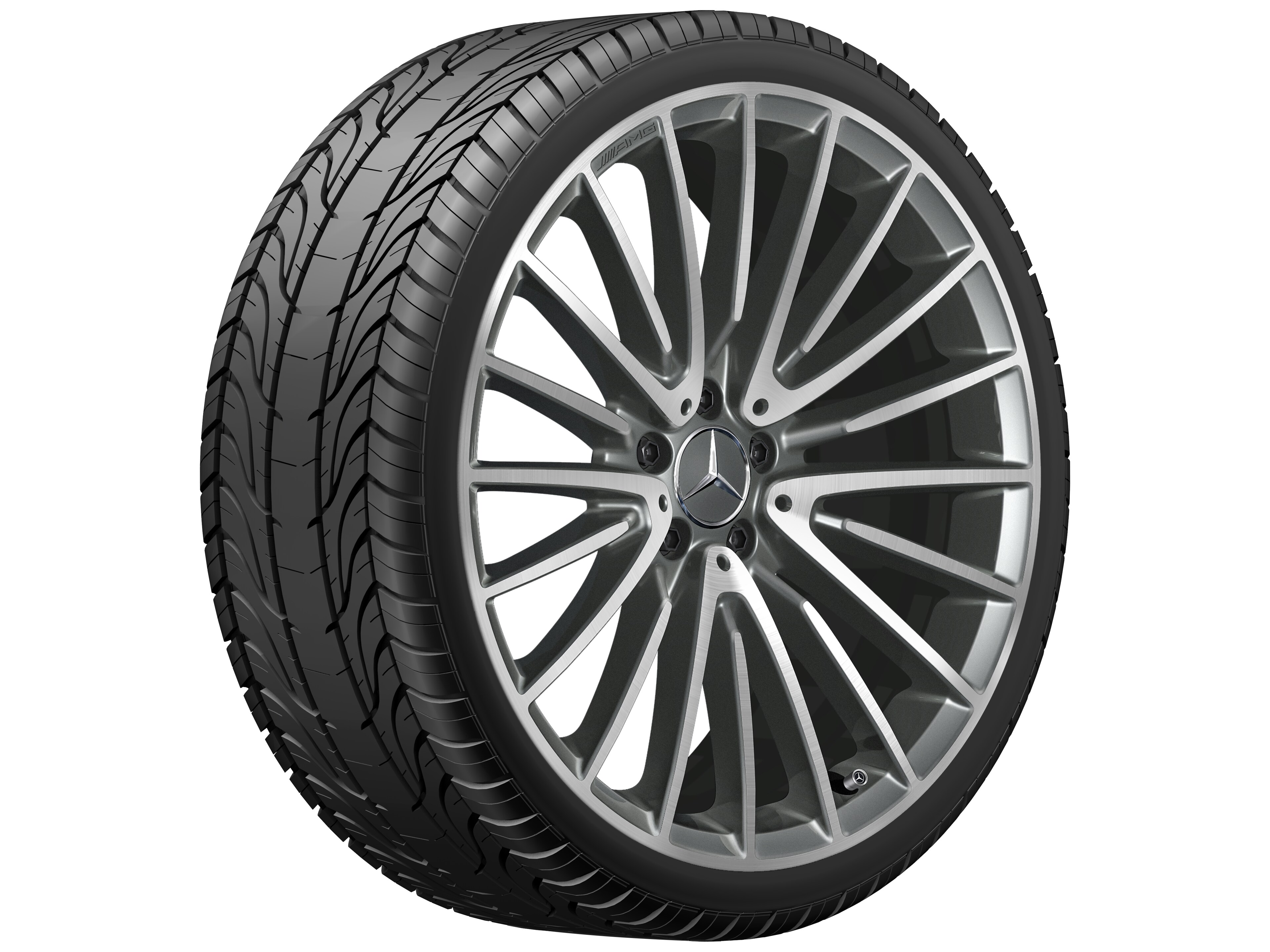 Llanta multirradio AMG, 53,3 cm (21 pulgadas) - 9 J x 21 ET 34, gris titanio, pulido a alto brillo