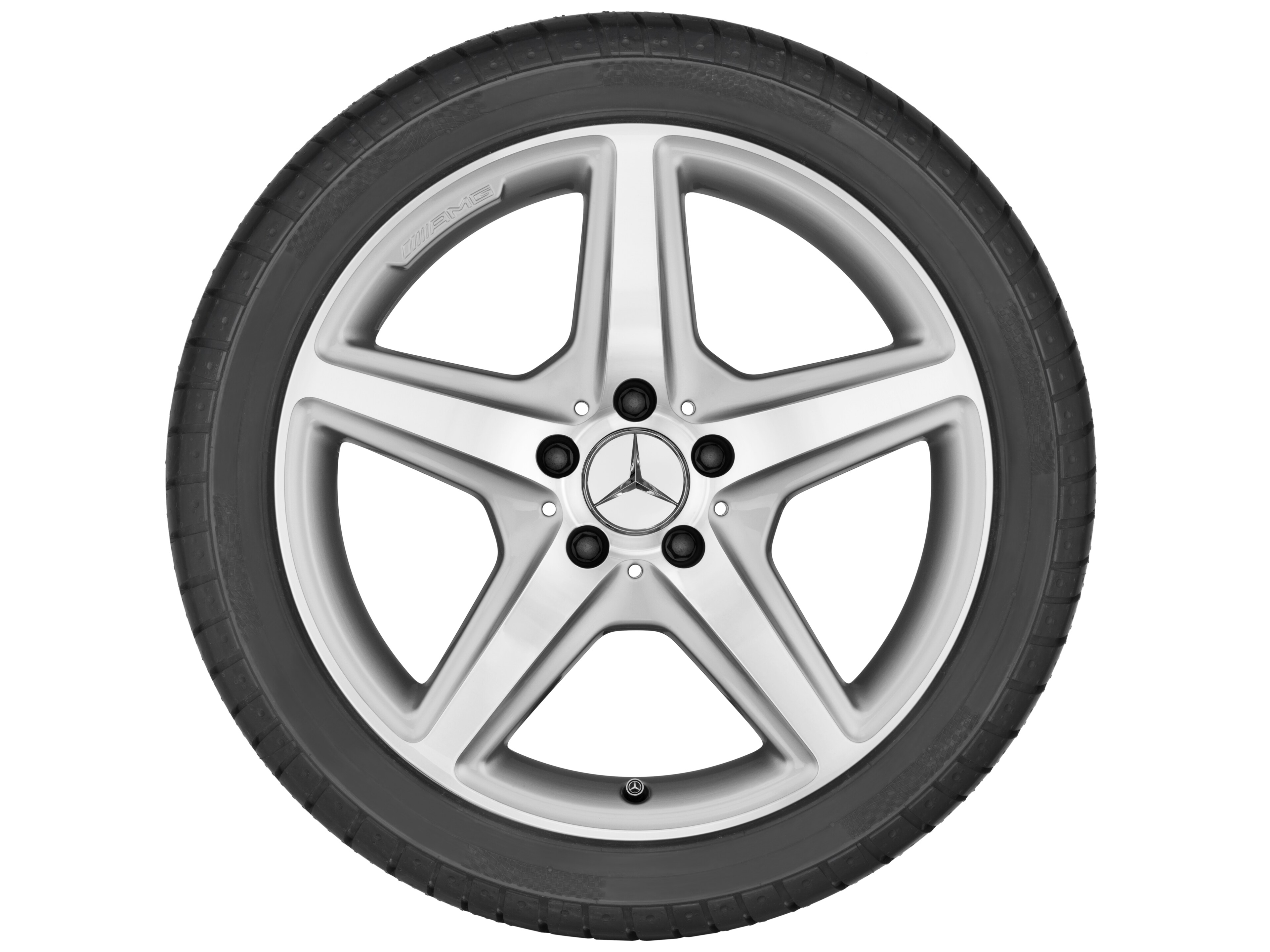 Llanta AMG de 5 radios, 45,7 cm (18 pulgadas) - 8,5 J x 18 ET 34,5, plata titanio