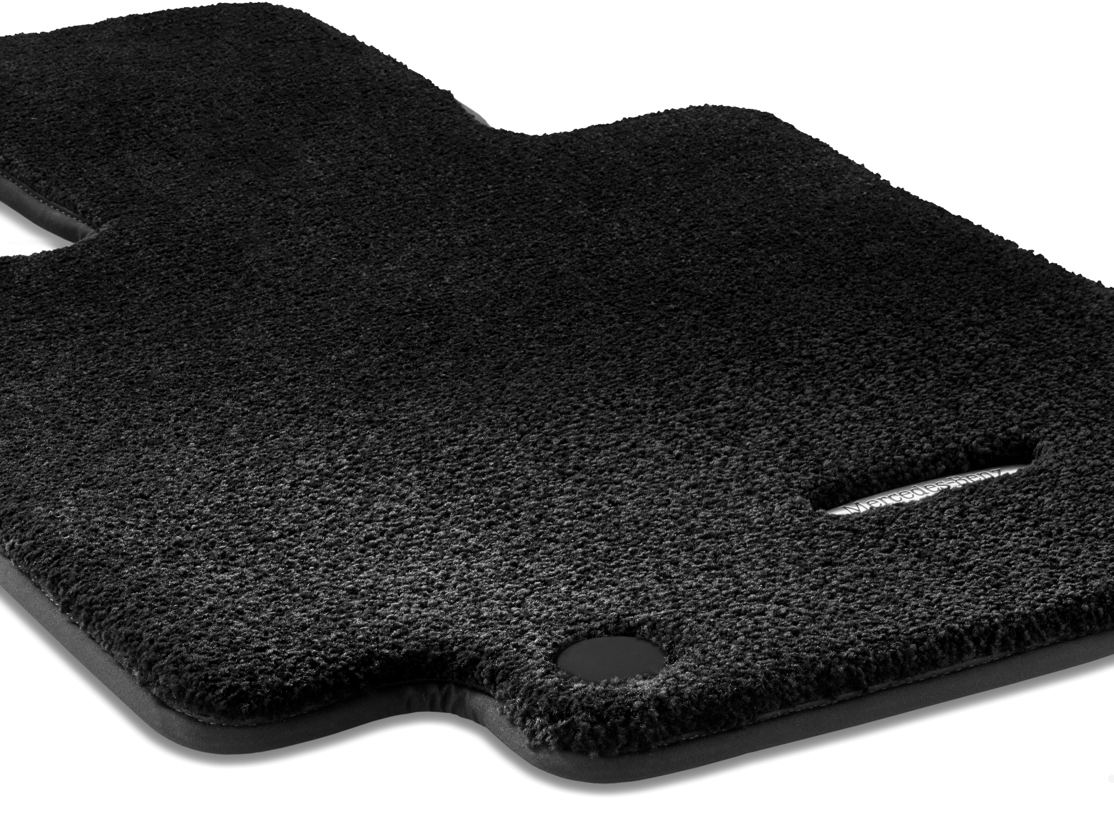 Alfombrillas EXCLUSIV, Alfombrilla para conductor/del acompañante, 2 piezas - Dirección a la izquierda, negro, Ribete negro