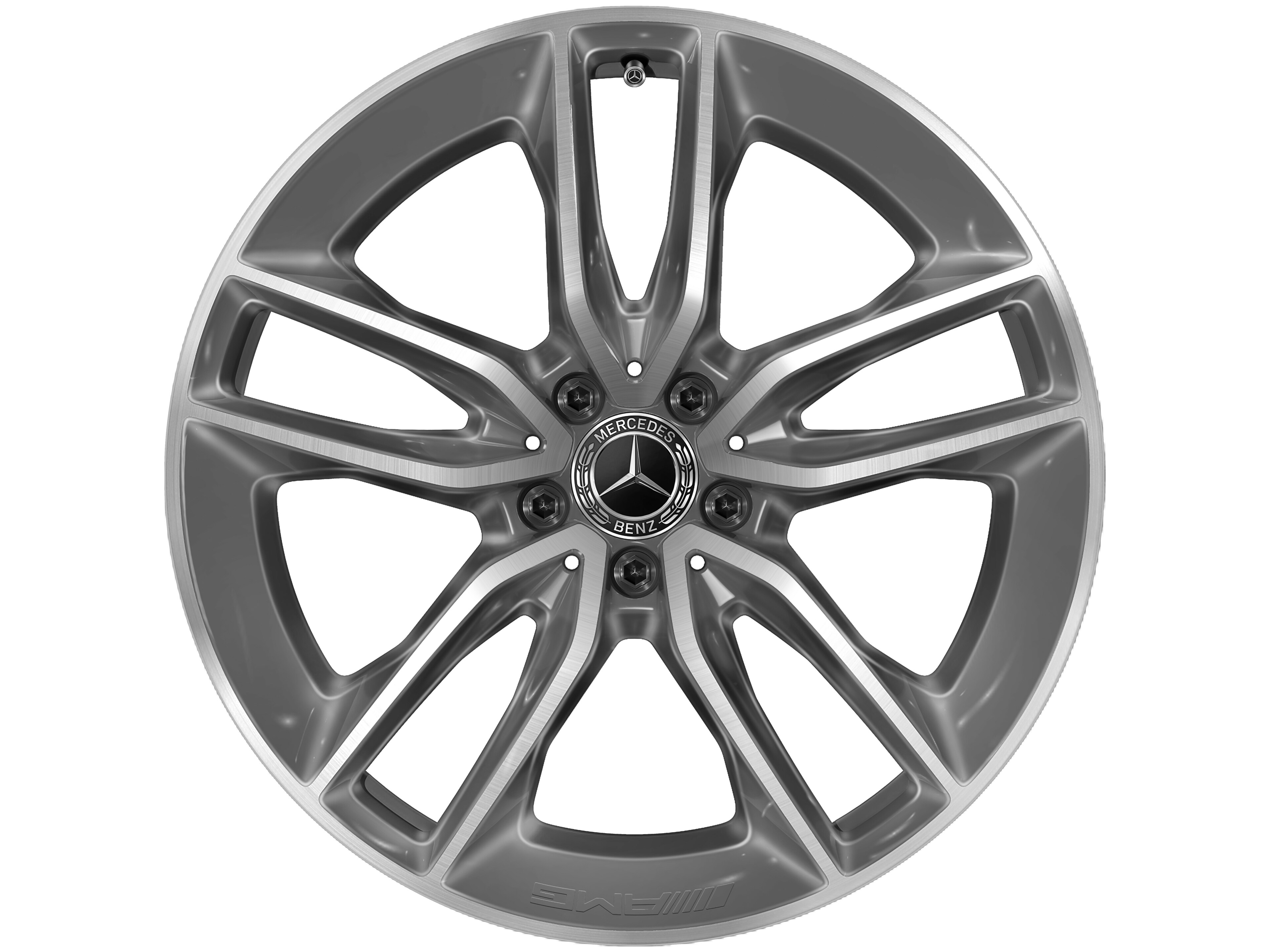 Llanta de 5 radios dobles AMG, 50,8 cm (20 pulgadas) - 8 J x 20 ET 10, tremolita metalizado, pulido a alto brillo