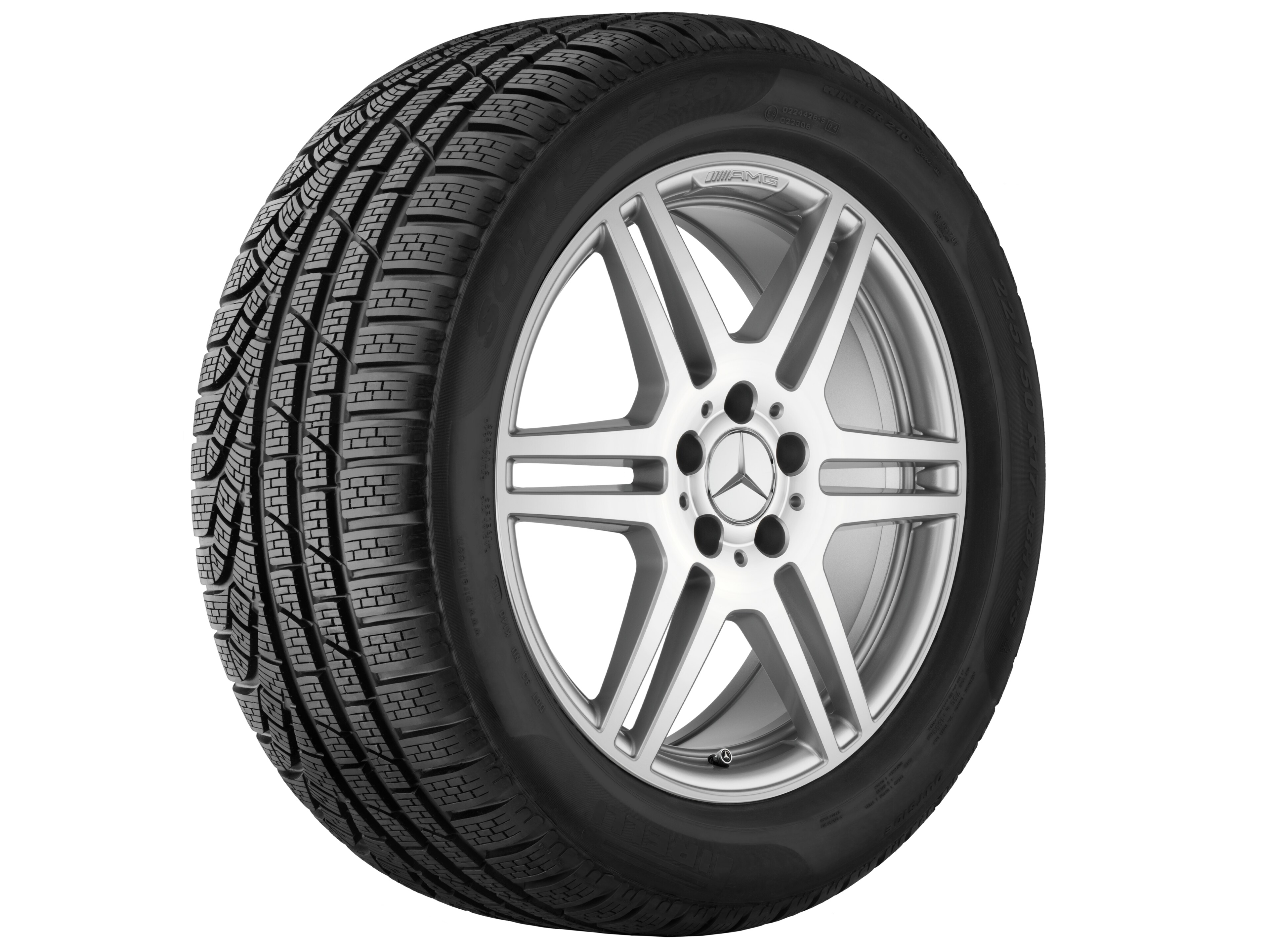 Llanta de 6 radios dobles AMG, 45,7 cm (18 pulgadas) - 8,5 J x 18 ET 48, plata, pulido a alto brillo