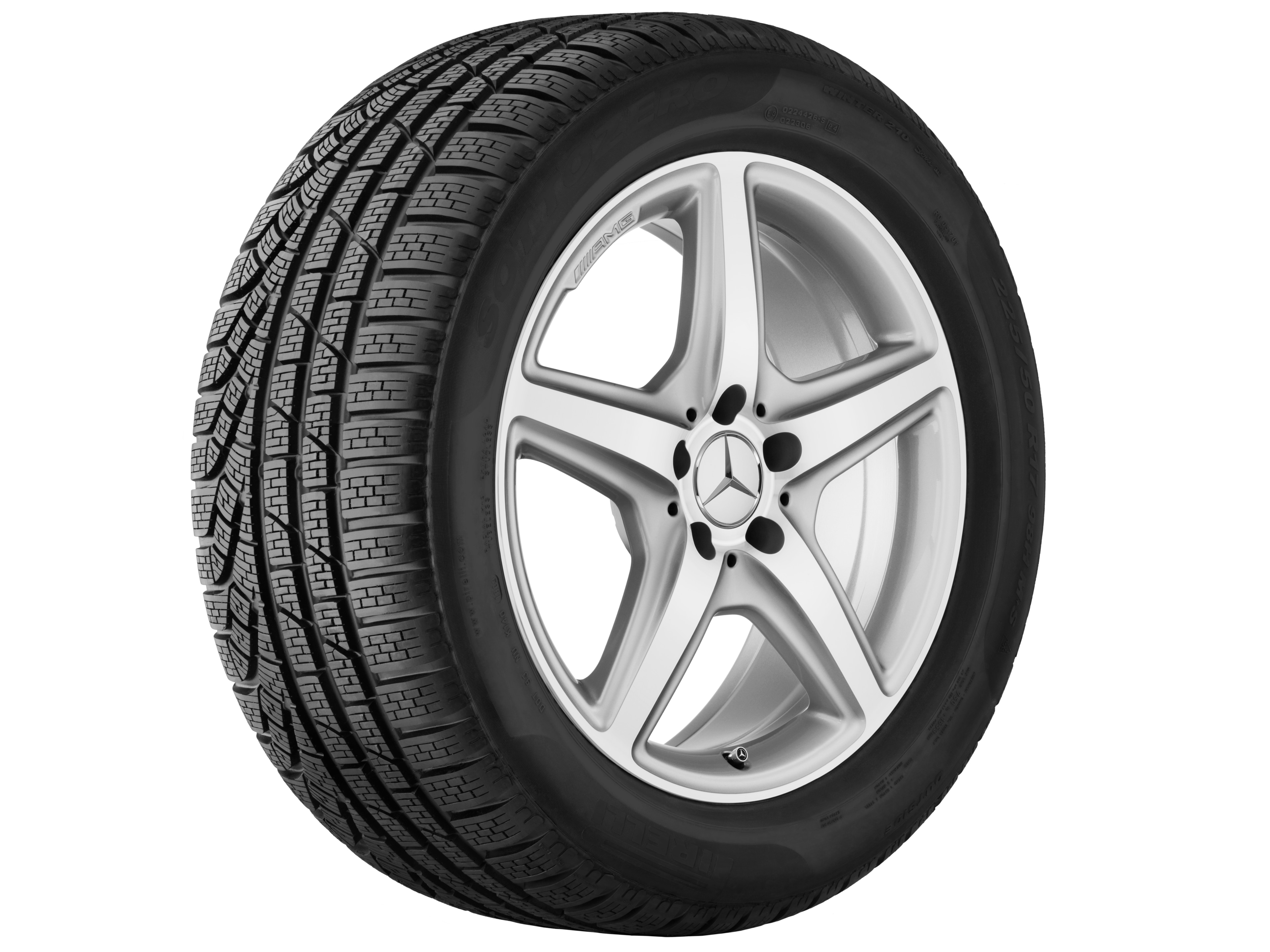 Llanta AMG de 5 radios, 45,7 cm (18 pulgadas) - 8,5 J x 18 ET 34,5, plata titanio