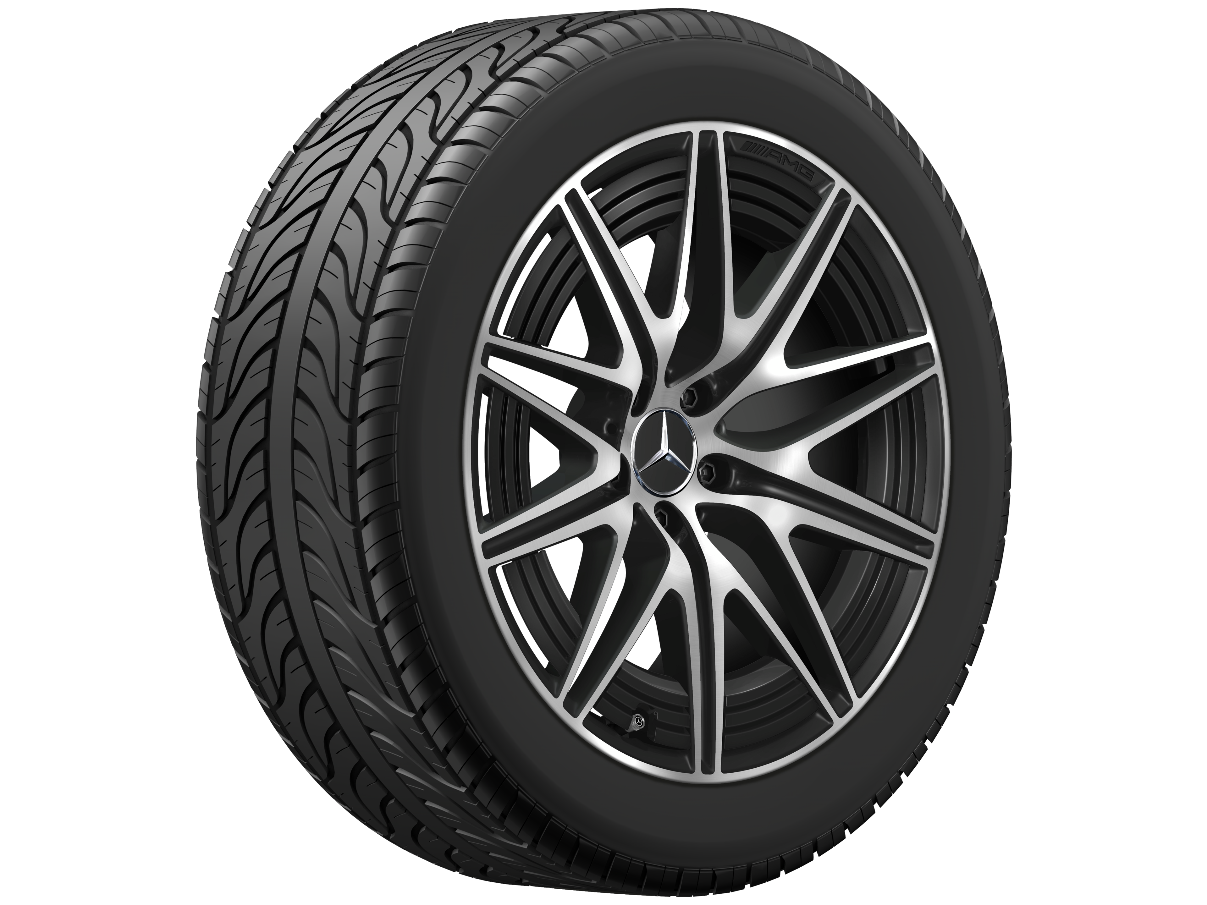 Llanta AMG de 10 radios, 50,8 cm (20 pulgadas) - 9,5 J x 20 ET 32,1, negro mate, pulido a alto brillo