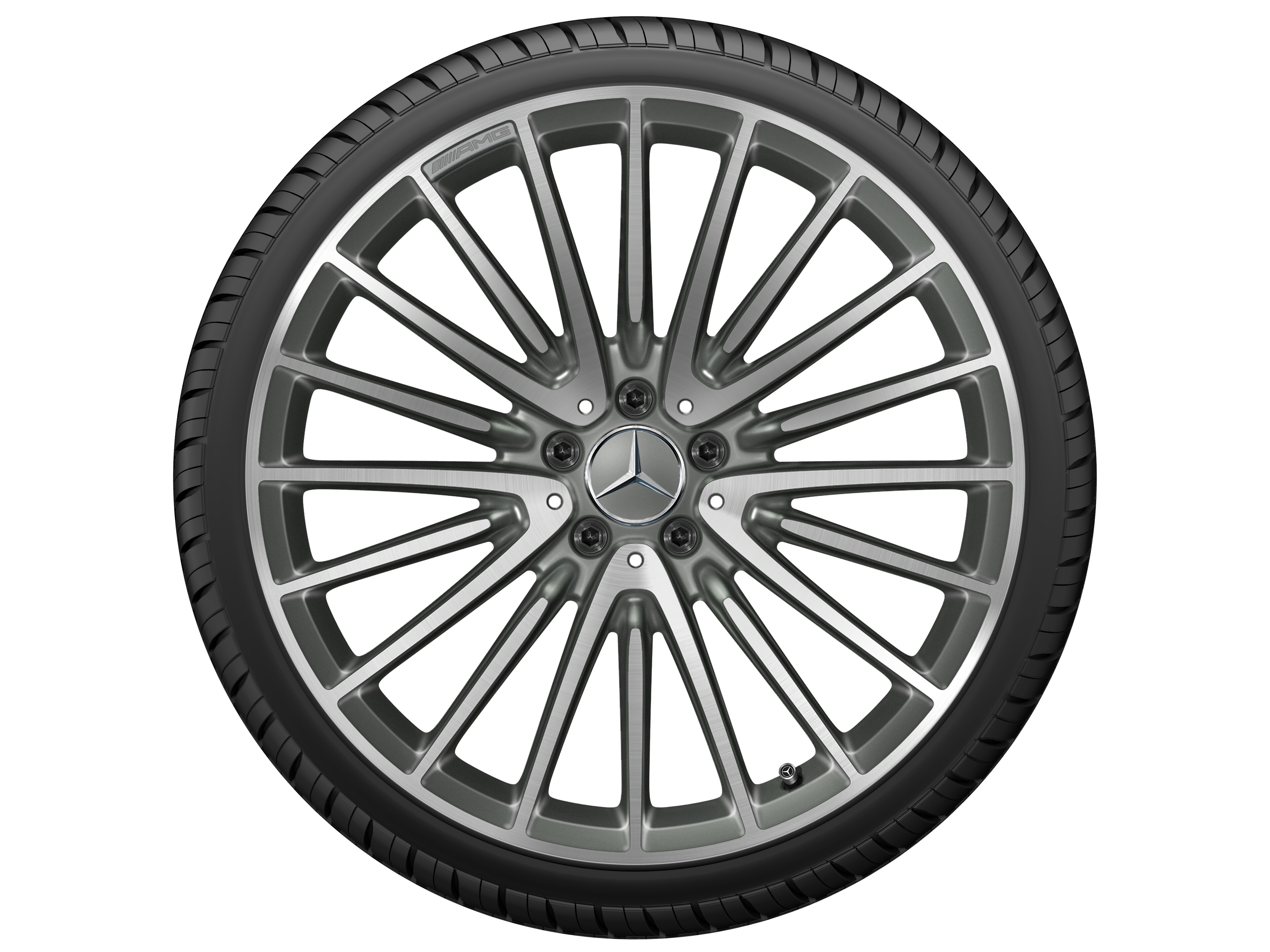 Llanta multirradio AMG, 53,3 cm (21 pulgadas) - 9 J x 21 ET 34, gris titanio, pulido a alto brillo