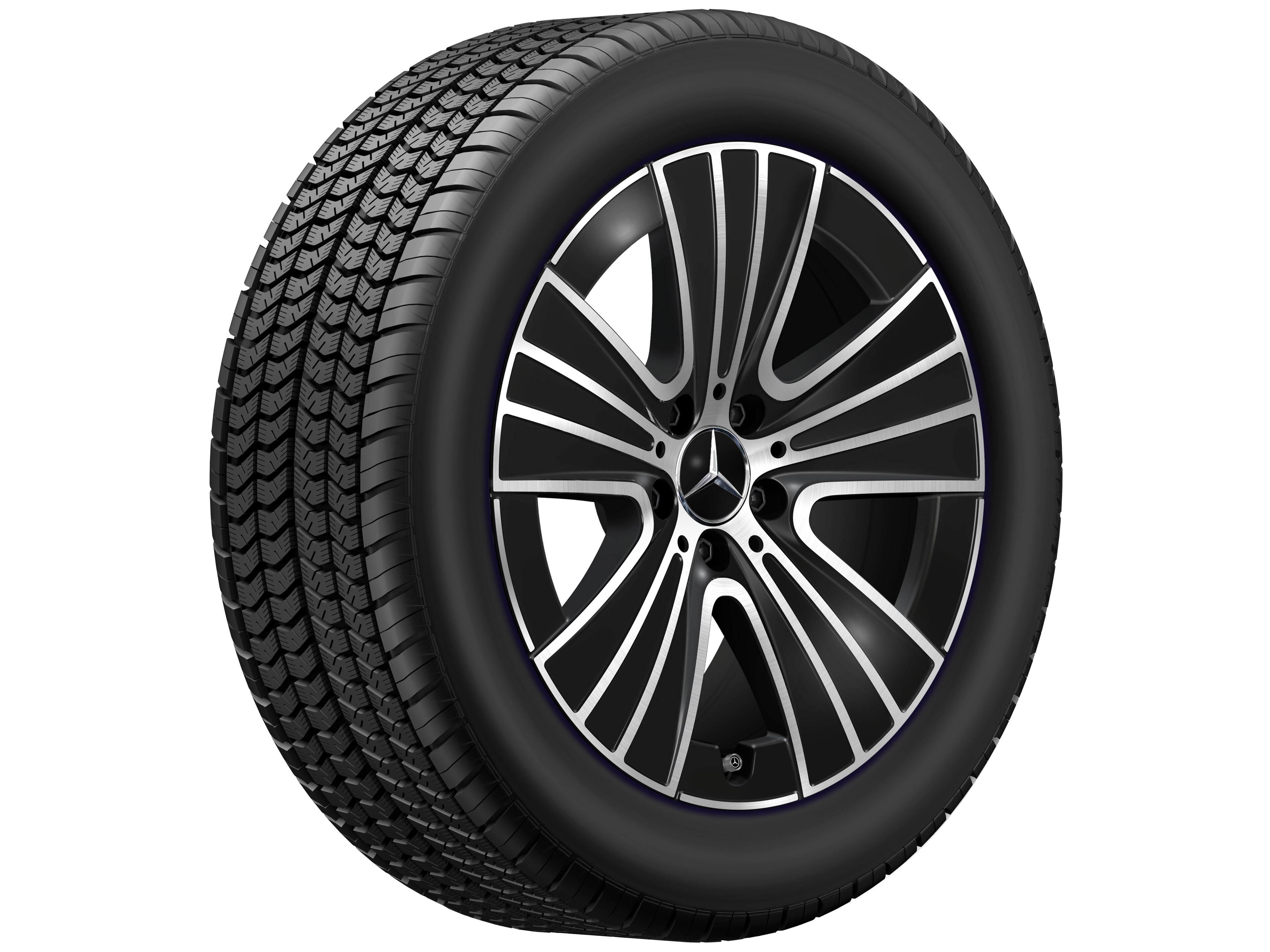 Llanta de 5 radios triples, 45,7 cm (18 pulgadas) - 8 J x 18 ET 32,5, negro, pulido a alto brillo