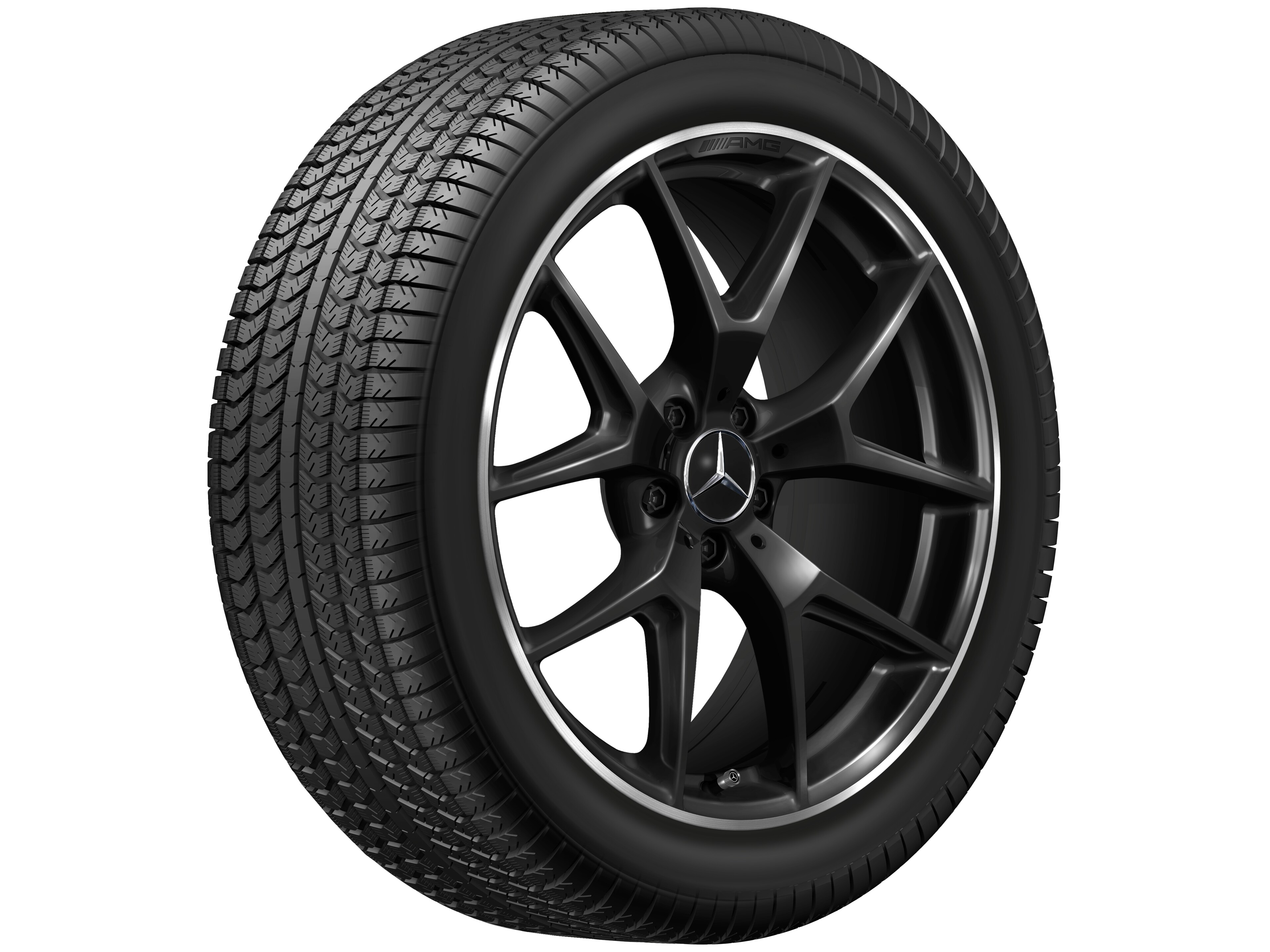 Llanta AMG de radios cruzados, 50,8 cm (20 pulgadas), Pestaña de la llanta diamantada brillante - 8,5 J x 20 ET 40, negro, Pestaña de la llanta pulida a alto brillo