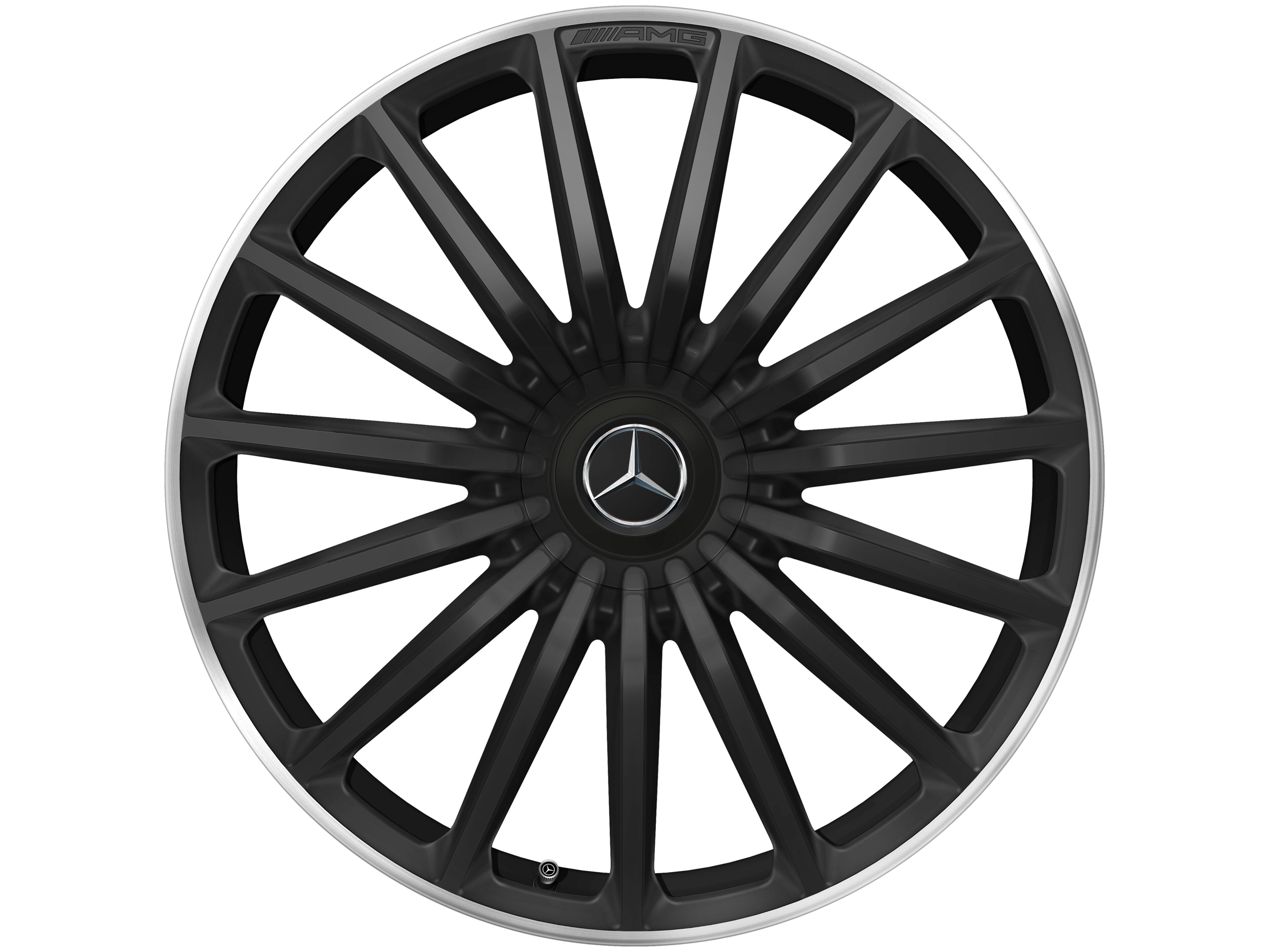 Llanta multirradio AMG, 50,8 cm (20 pulgadas), Pestaña de la llanta diamantada brillante - 11 J x 20 ET 20, negro mate