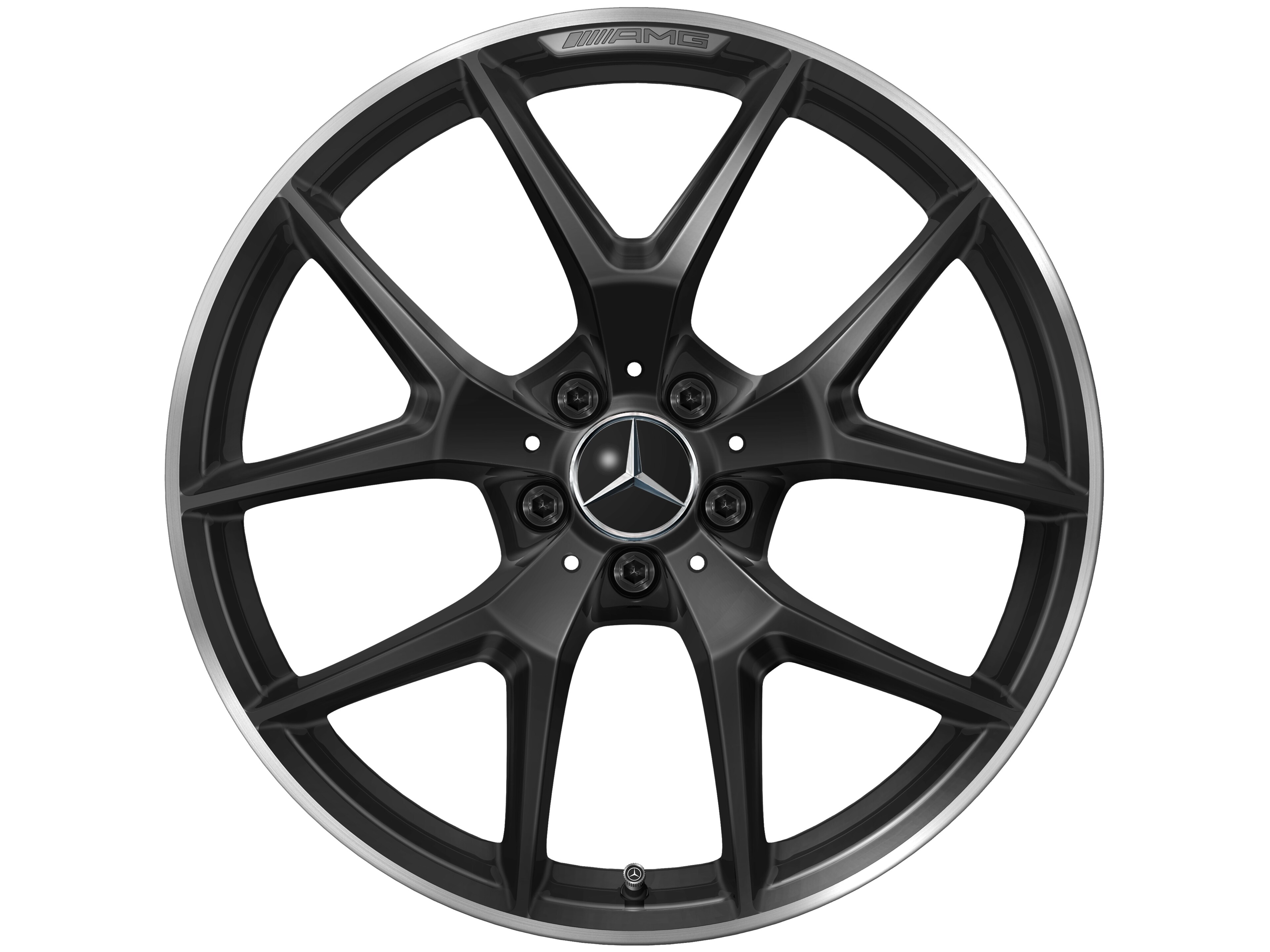 Llanta AMG de radios cruzados, 50,8 cm (20 pulgadas), Pestaña de la llanta diamantada brillante - 8,5 J x 20 ET 40, negro, Pestaña de la llanta pulida a alto brillo