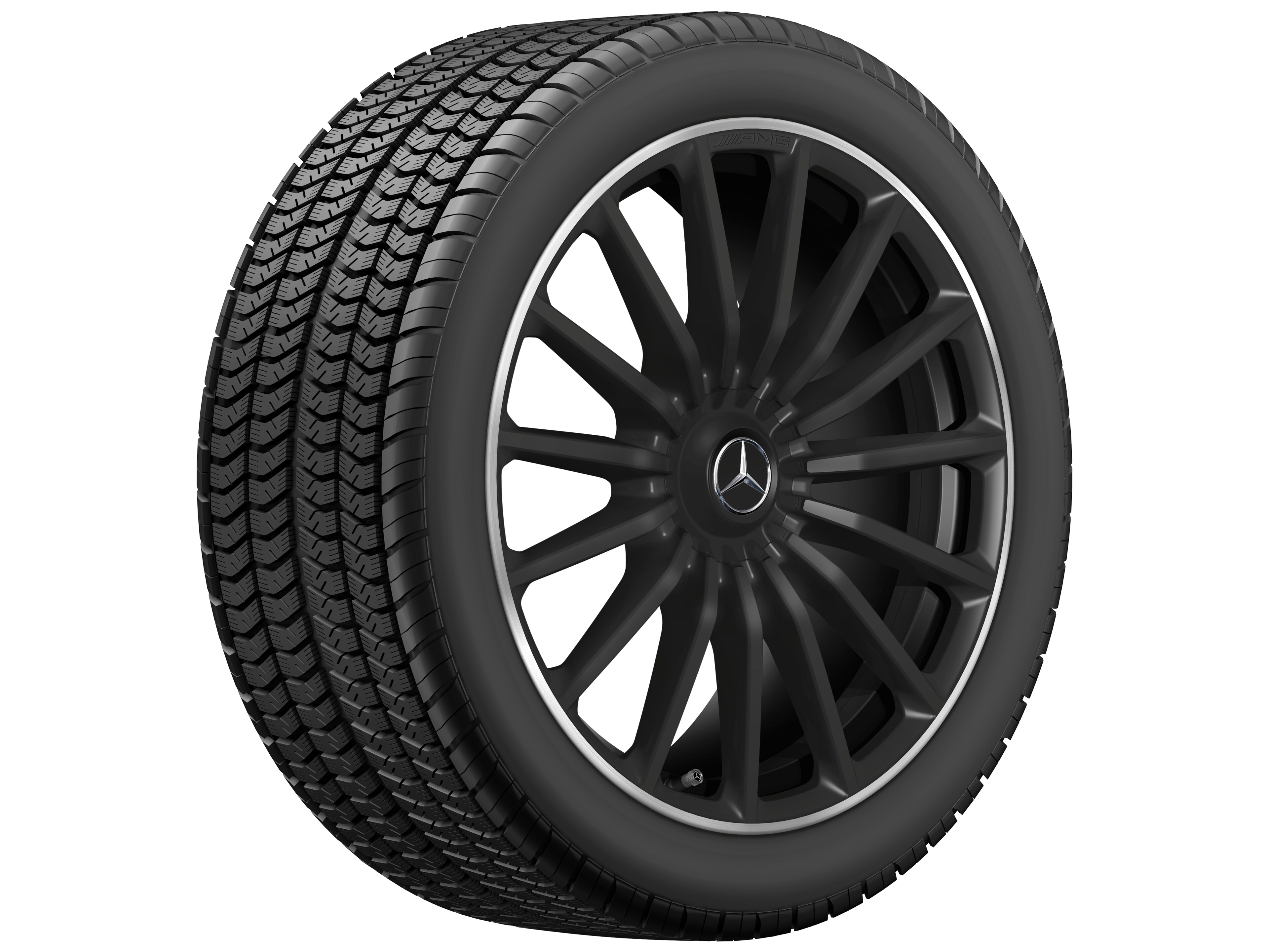 Llanta multirradio AMG, 50,8 cm (20 pulgadas), Pestaña de la llanta diamantada brillante - 11 J x 20 ET 20, negro mate