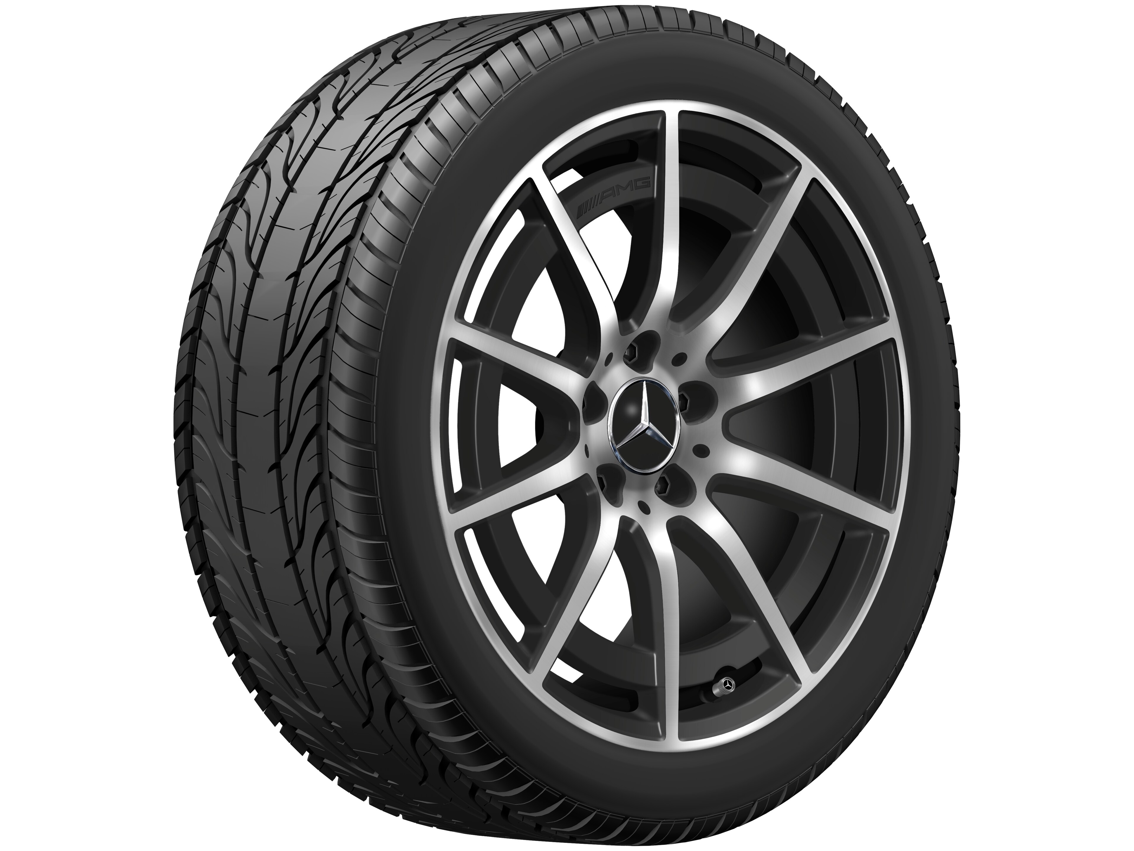 Llanta AMG de 10 radios, 45,7 cm (18 pulgadas) - 8,5 J x 18 ET 46, negro mate, pulido a alto brillo