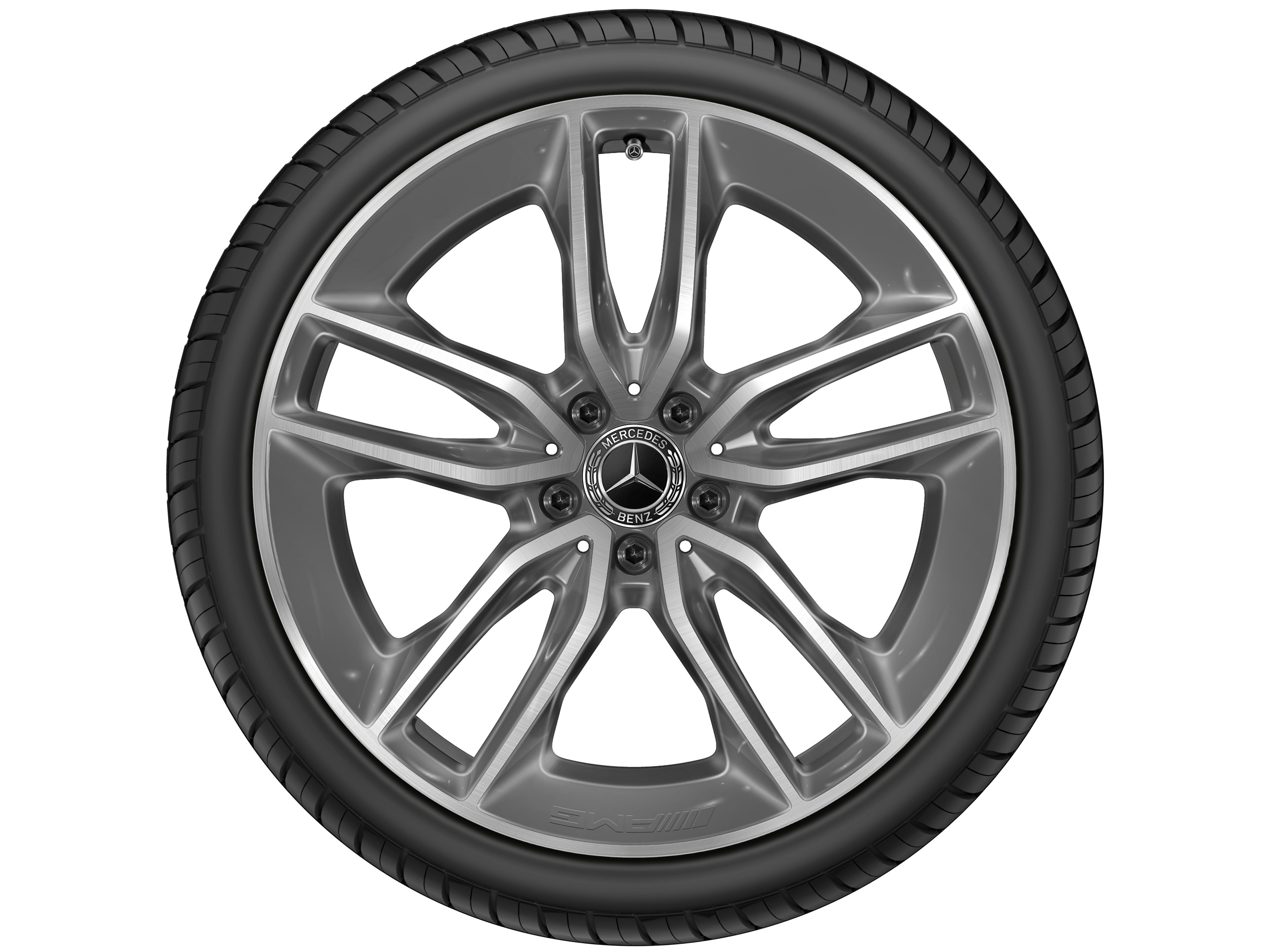 Llanta de 5 radios dobles AMG, 50,8 cm (20 pulgadas) - 8 J x 20 ET 10, tremolita metalizado, pulido a alto brillo