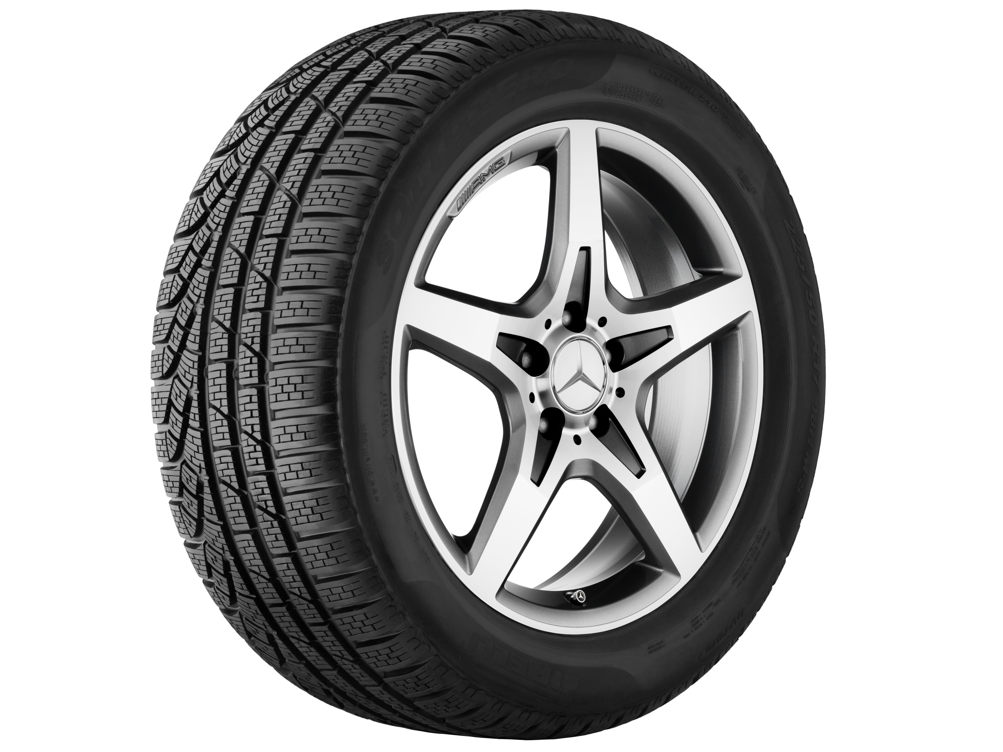 Llanta AMG de 5 radios, 45,7 cm (18 pulgadas) - 7,5 J x 18 ET 42, gris titanio, pulido a alto brillo