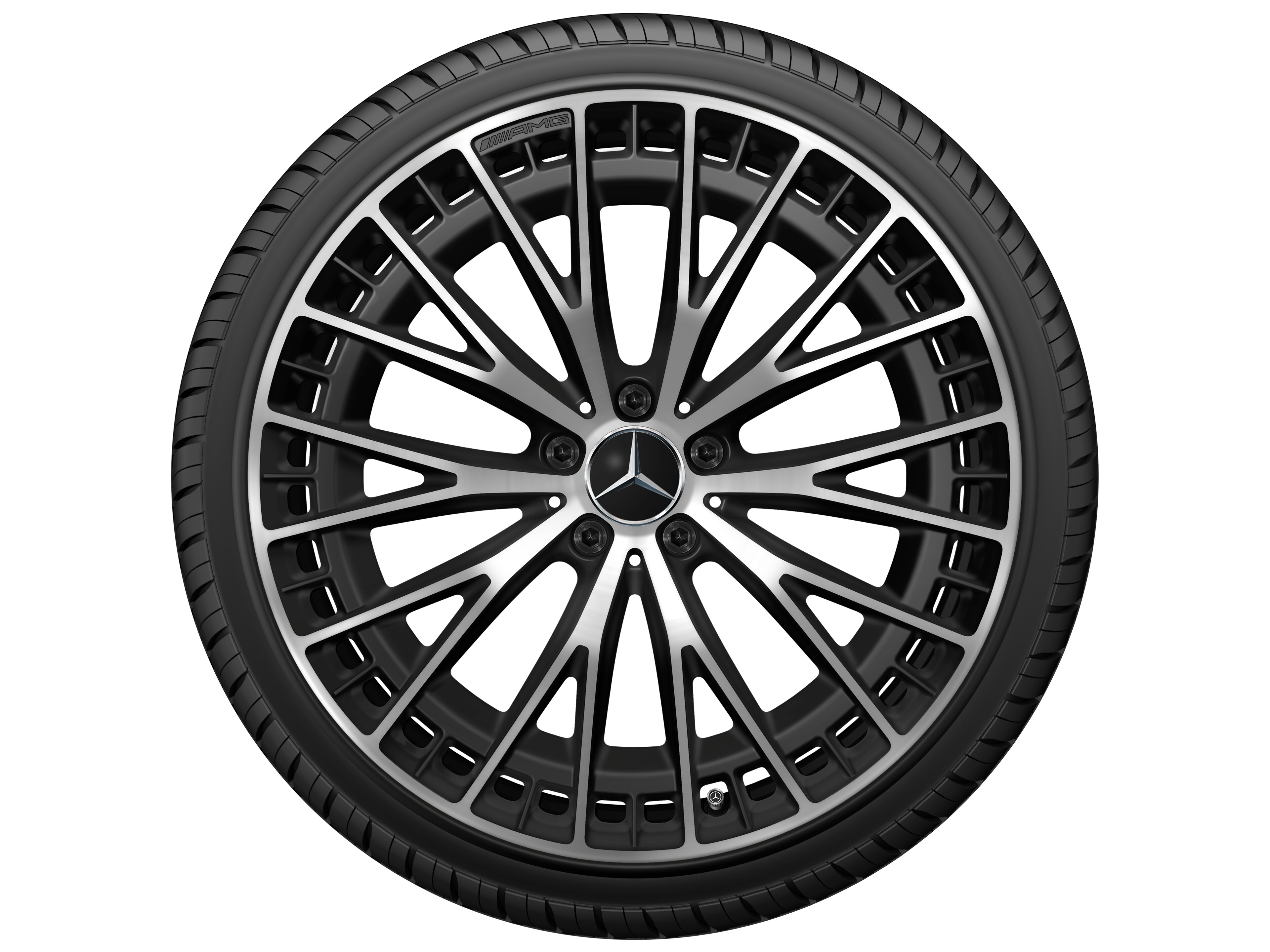 Llanta multirradio AMG, 53,3 cm (21 pulgadas) - 9,5 J x 21 ET 52, negro mate, pulido a alto brillo