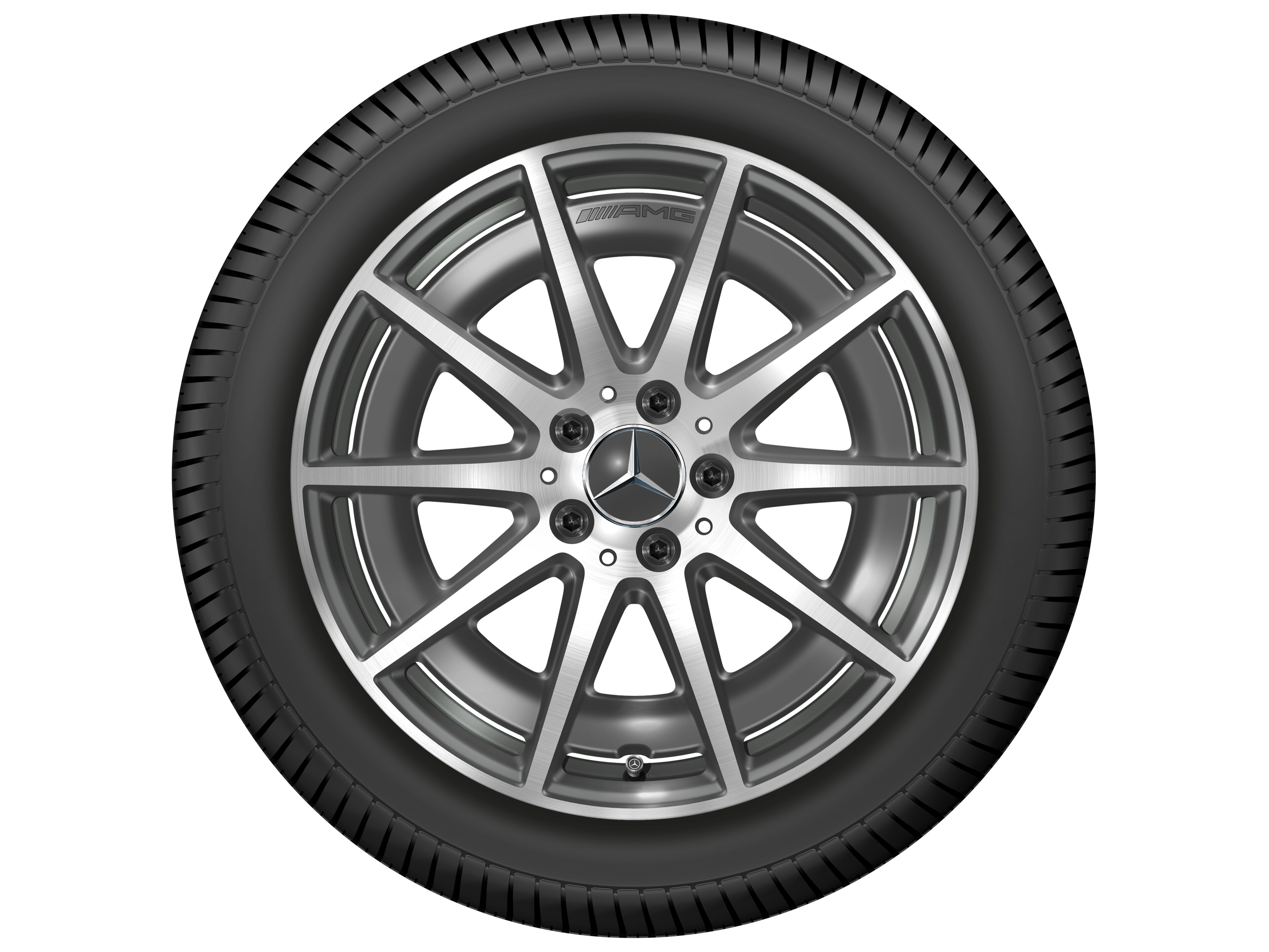 Llanta AMG de 10 radios, 45,7 cm (18 pulgadas) - 8 J x 18 ET 43,1, gris tántalo, pulido a alto brillo