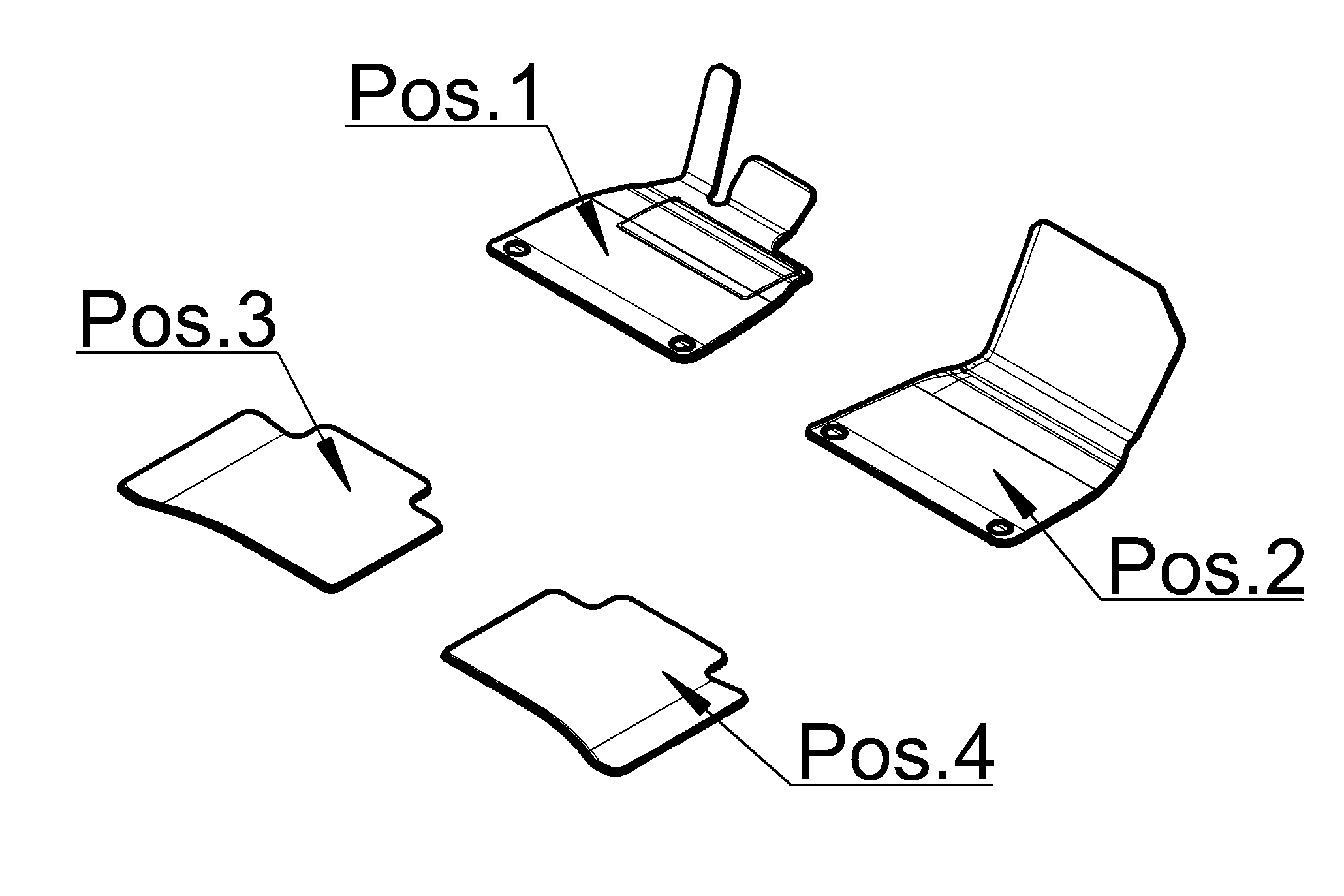 Alfombrillas CLASSIC, Kit, 4 piezas, Solo en combinación con el código 223 - Dirección a la izquierda, negro