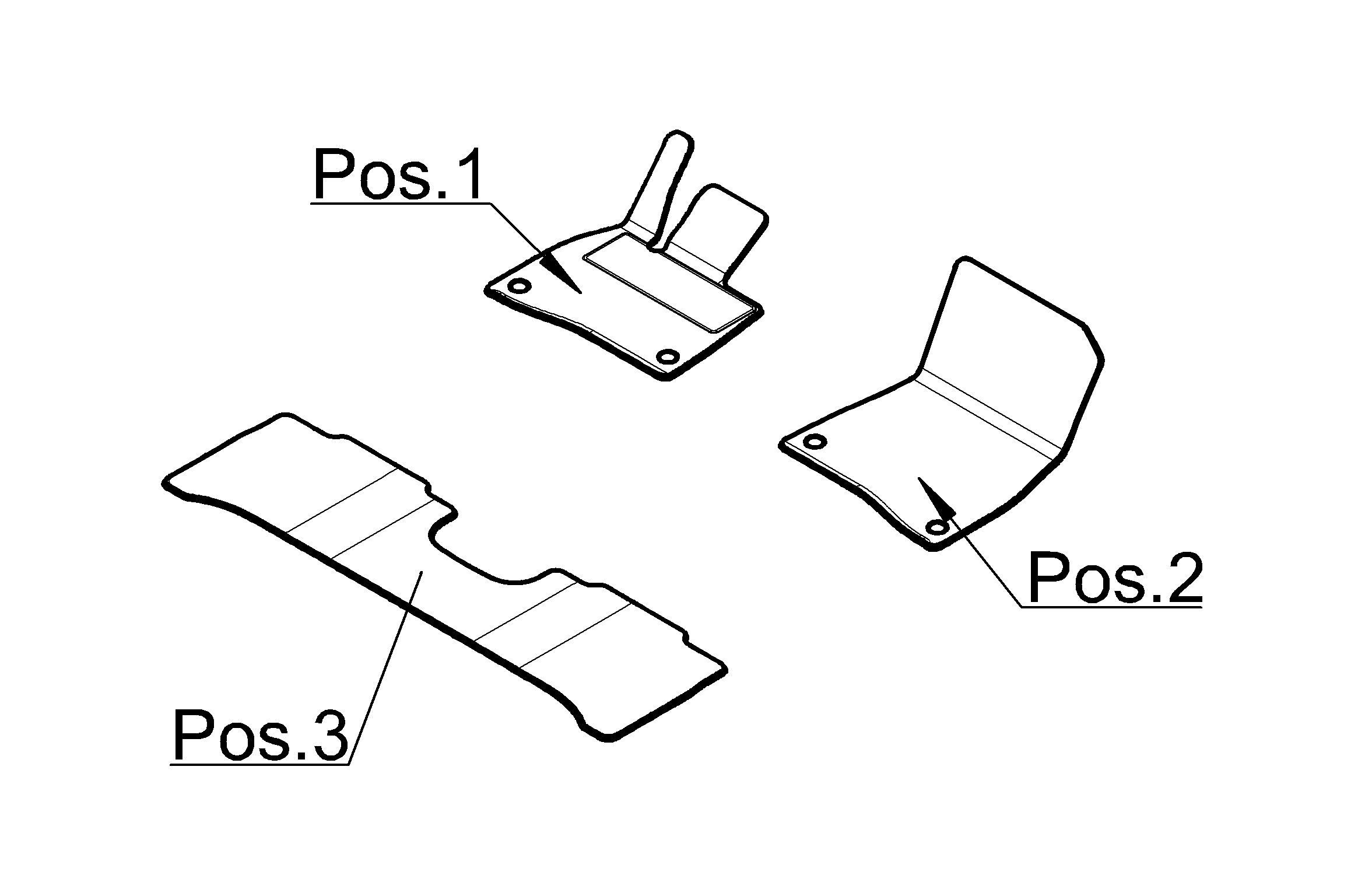 Alfombrillas CLASSIC, Kit, 3 piezas - Dirección a la izquierda, marrón Balao