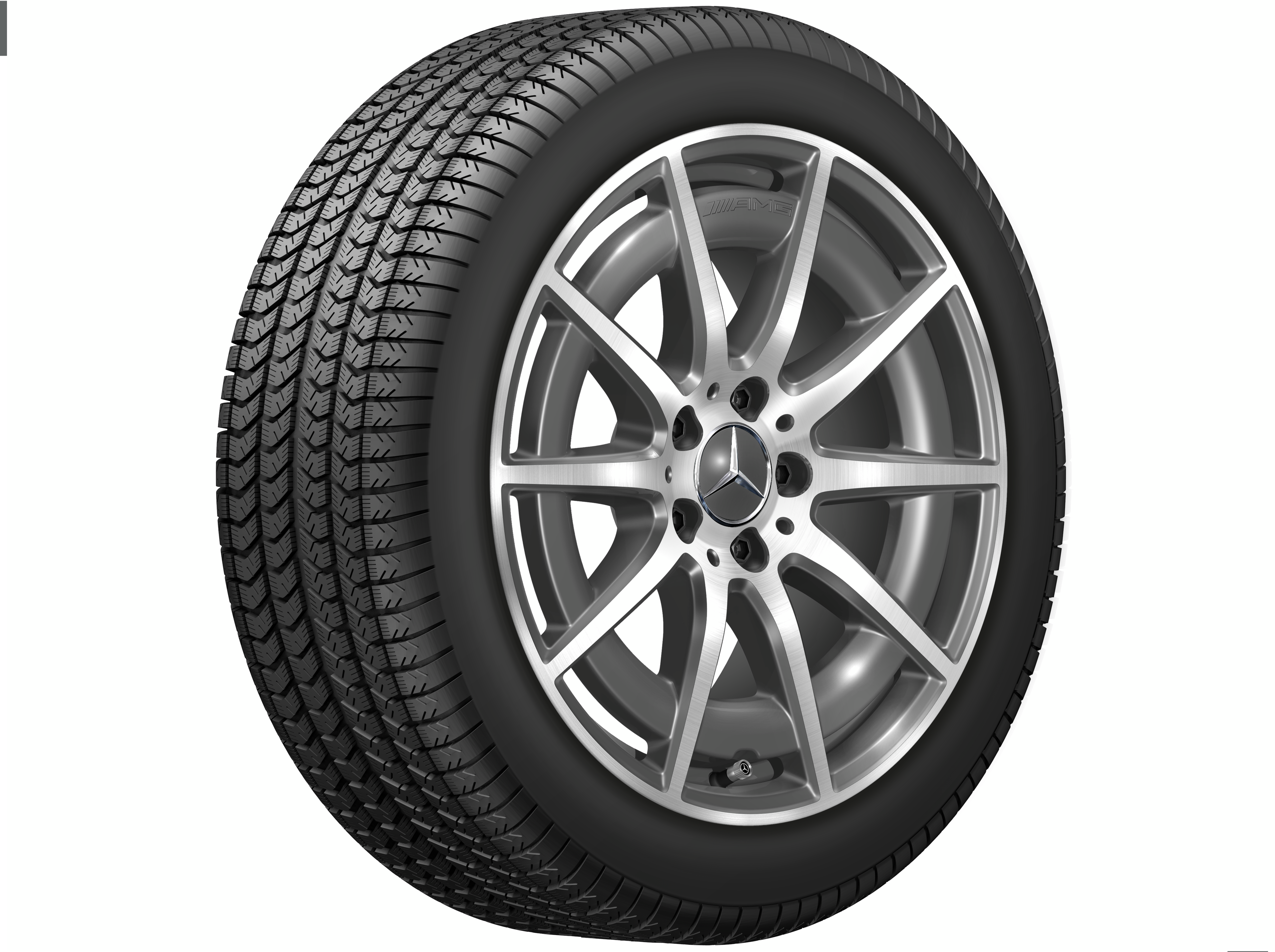 Llanta AMG de 10 radios, 45,7 cm (18 pulgadas) - 8 J x 18 ET 43,1, gris tántalo, pulido a alto brillo