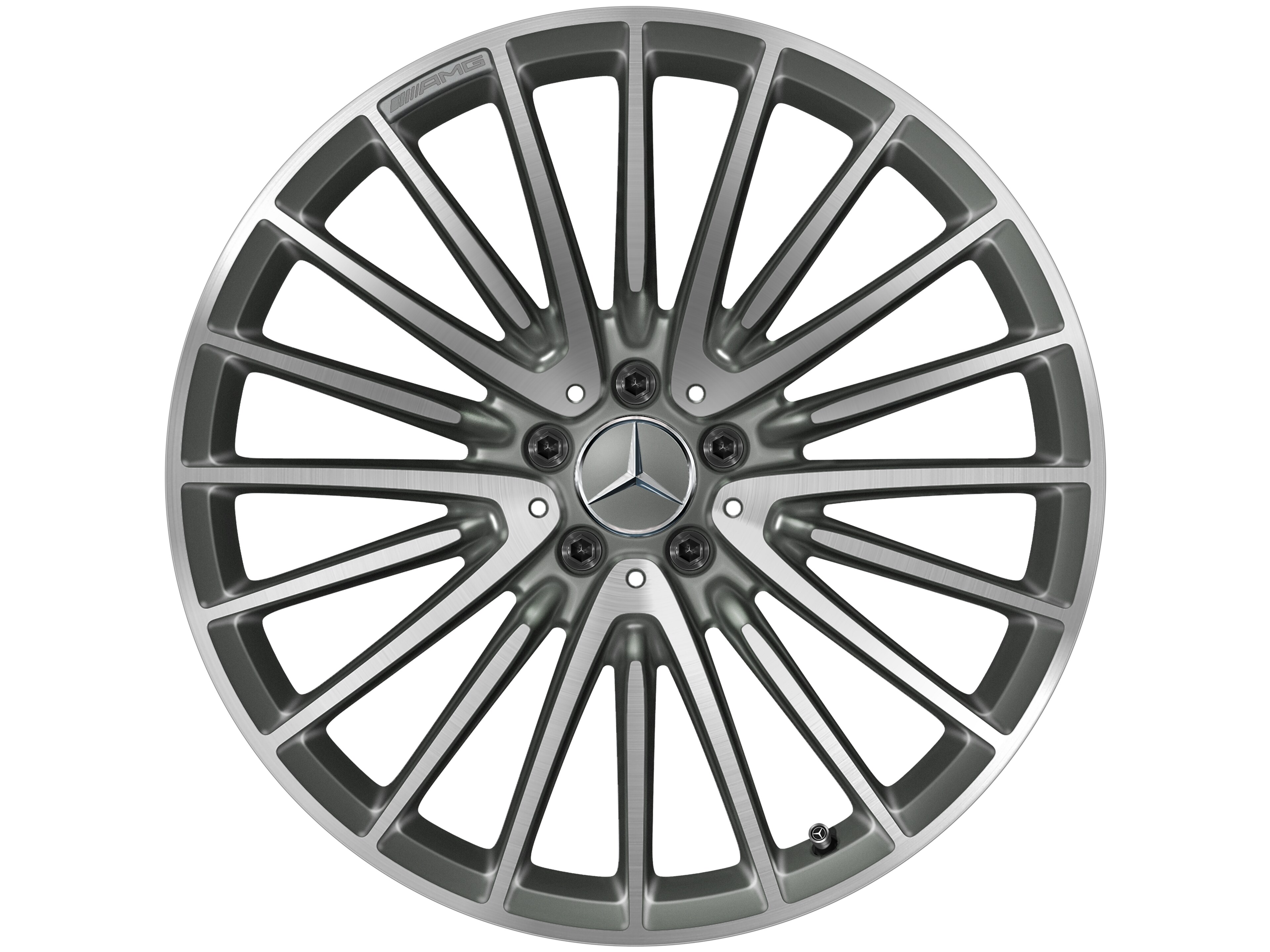 Llanta multirradio AMG, 53,3 cm (21 pulgadas) - 9 J x 21 ET 34, gris titanio, pulido a alto brillo