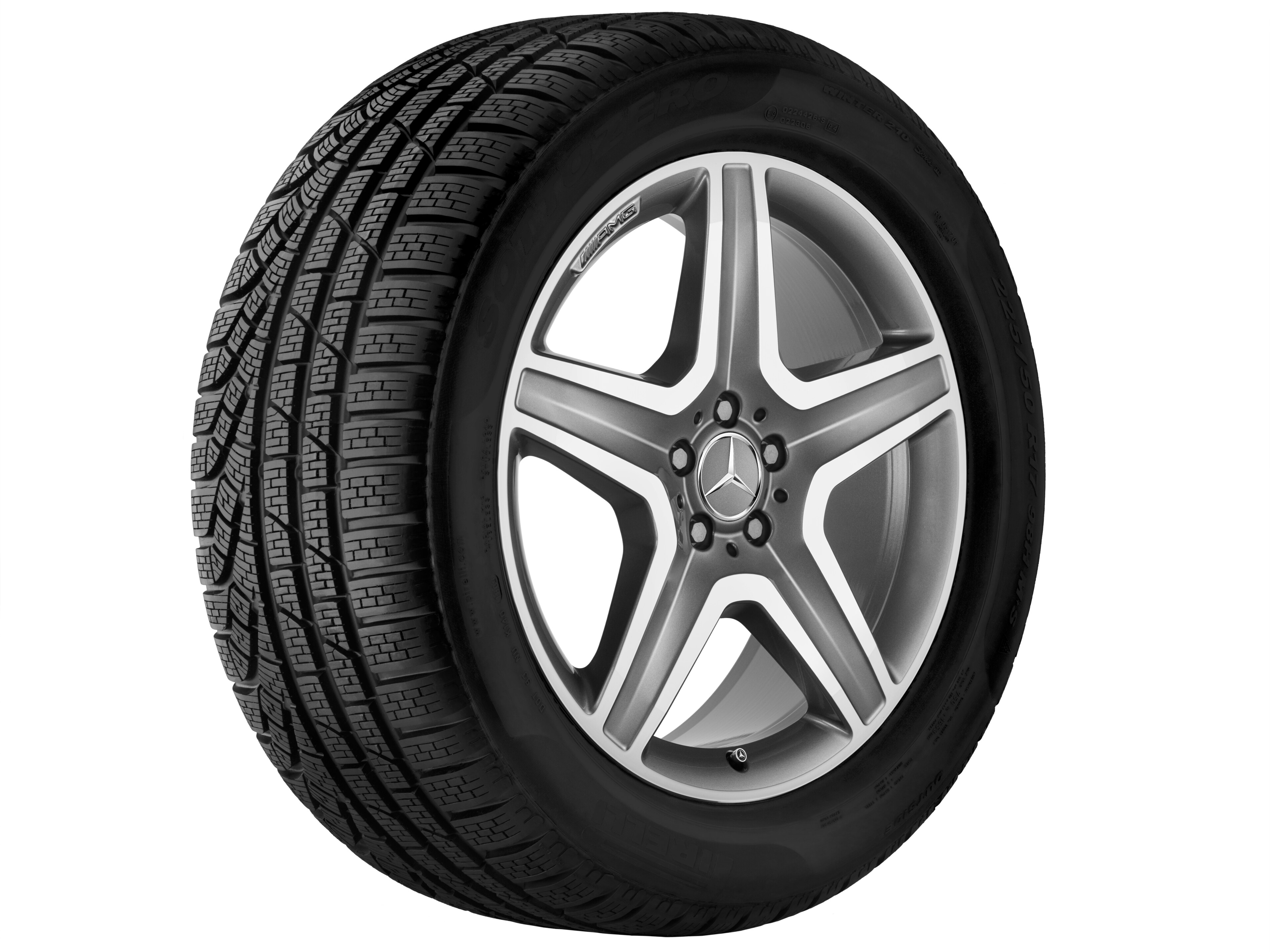 Llanta AMG de 5 radios, 50,8 cm (20 pulgadas) - 9 J x 20 ET 57, gris titanio, pulido a alto brillo
