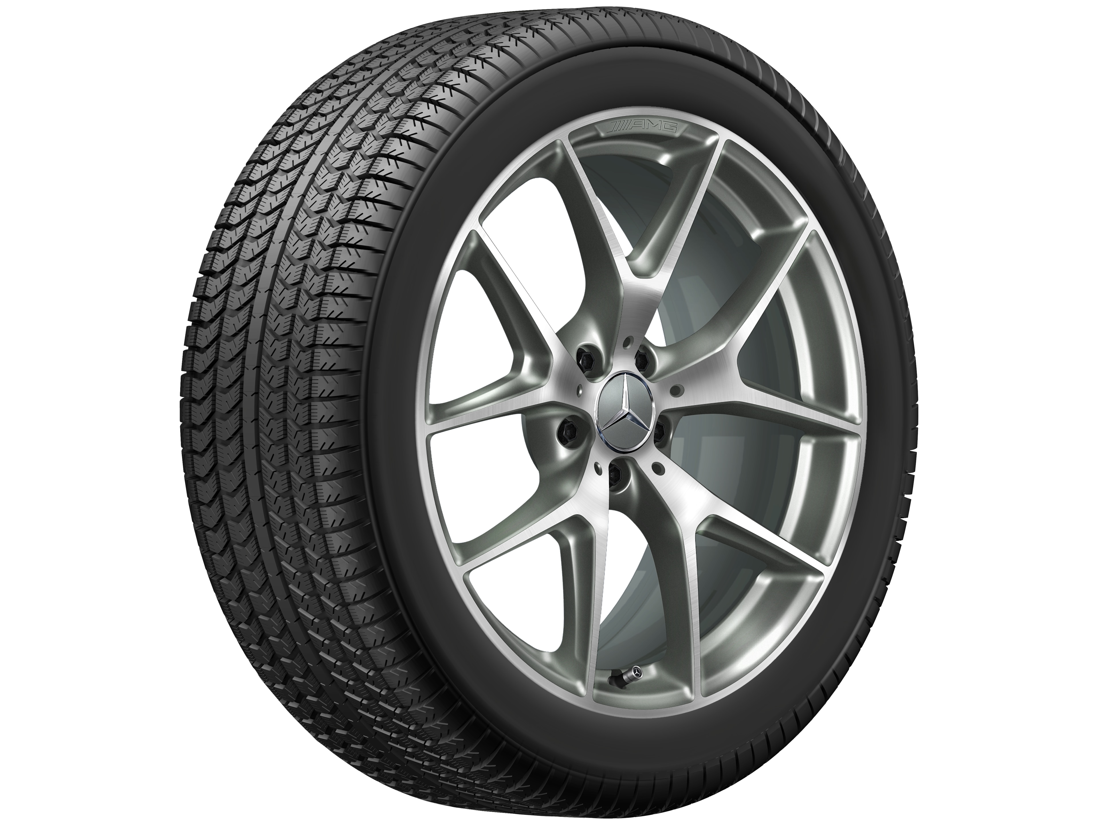 Llanta AMG de radios cruzados, 50,8 cm (20 pulgadas) - 8,5 J x 20 ET 40, gris titanio, pulido a alto brillo