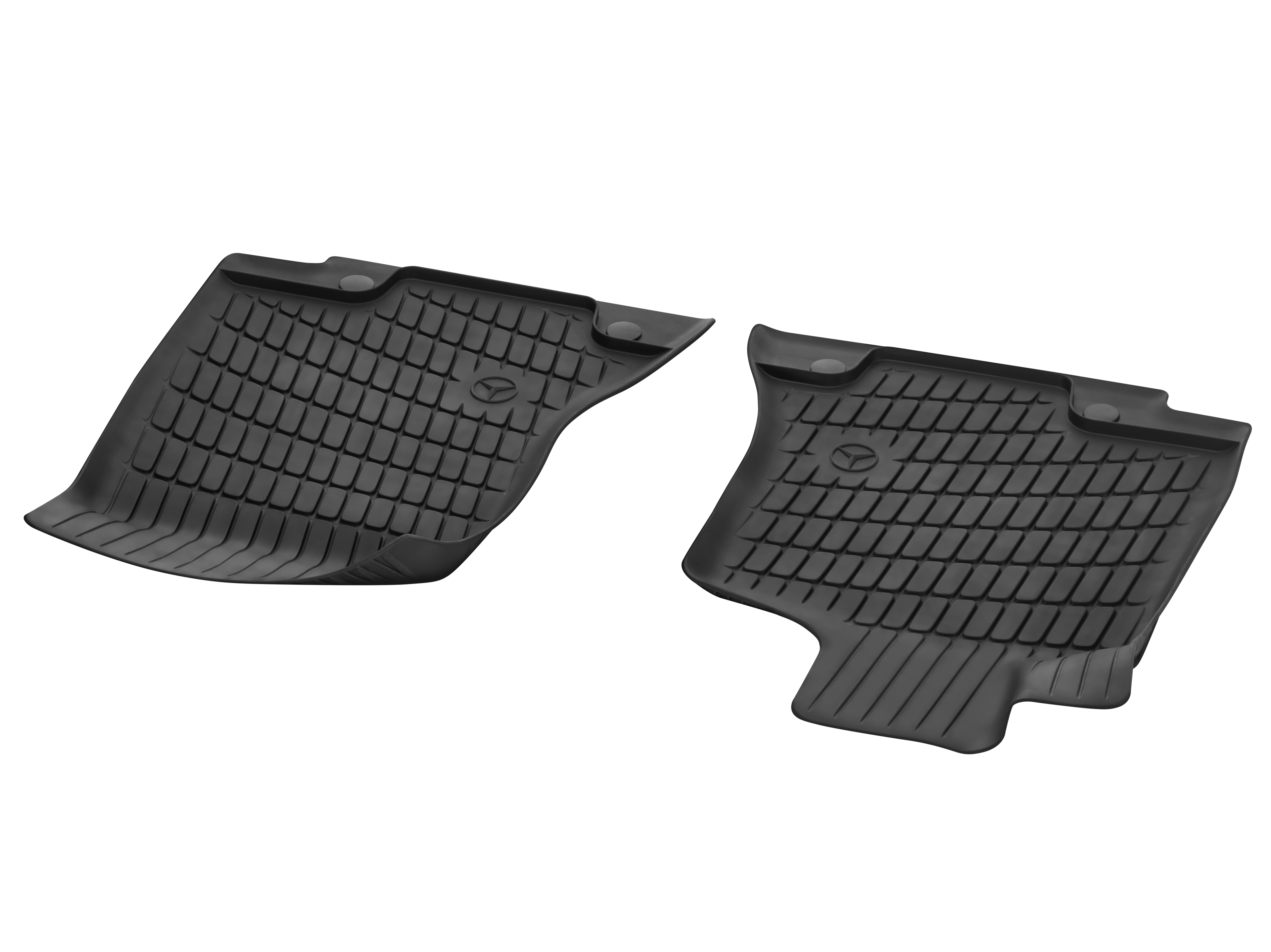 Alfombrillas impermeables Dynamic Squares, Alfombrilla para conductor/del acompañante, 2 piezas - Dirección a la izquierda, negro